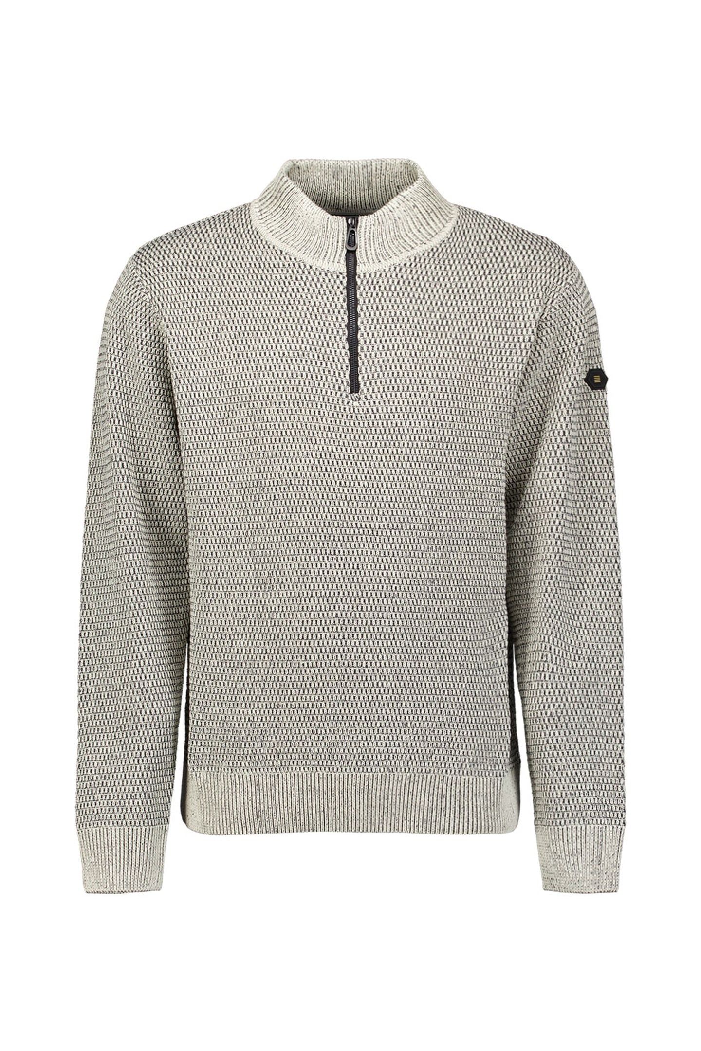 PULLOVER HALF ZIPPER 2 COLOURED MELANGE STONE 5