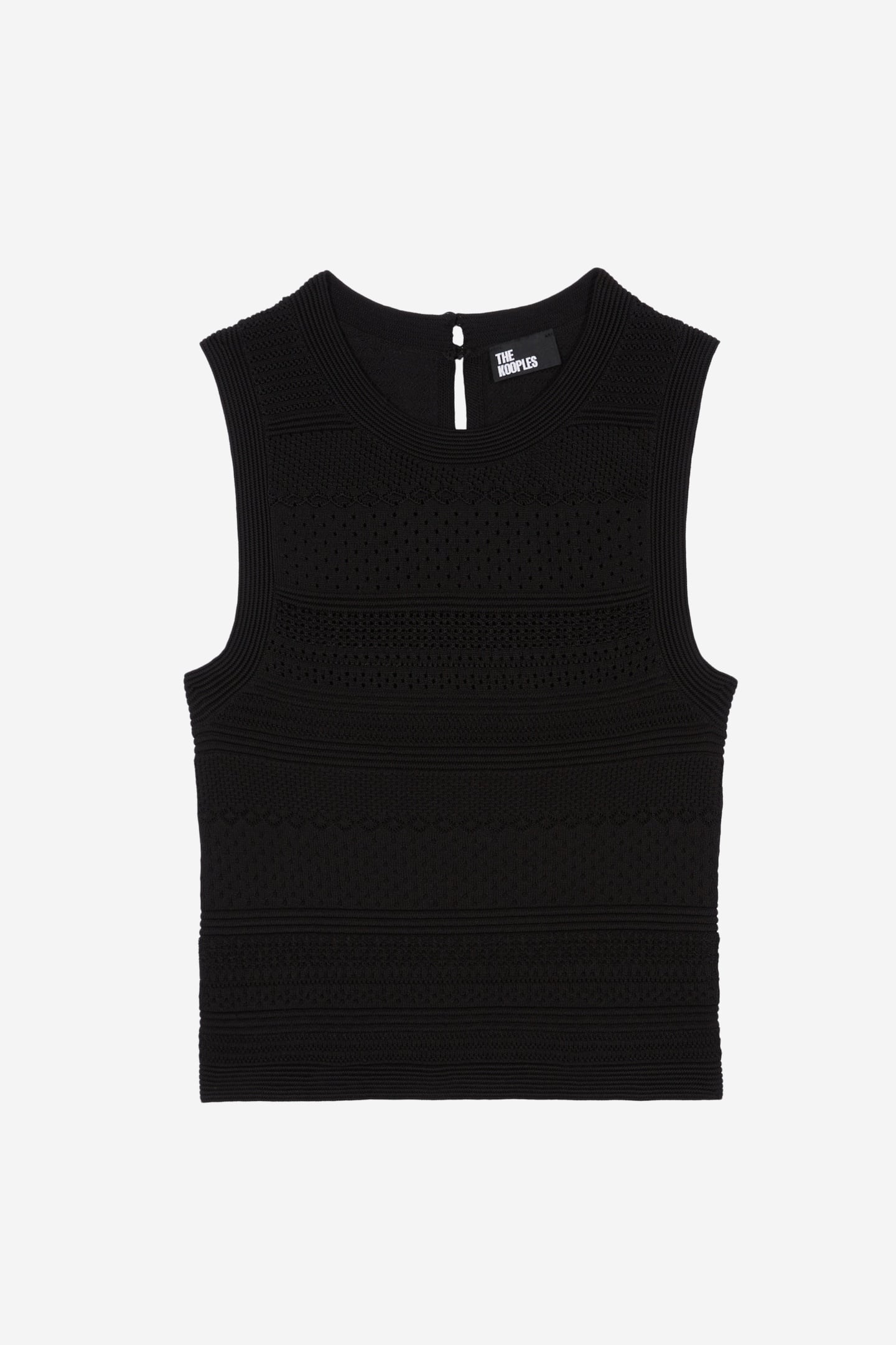 SLEEVELESS TOP WITH STITCHING DETAILS BLACK 6