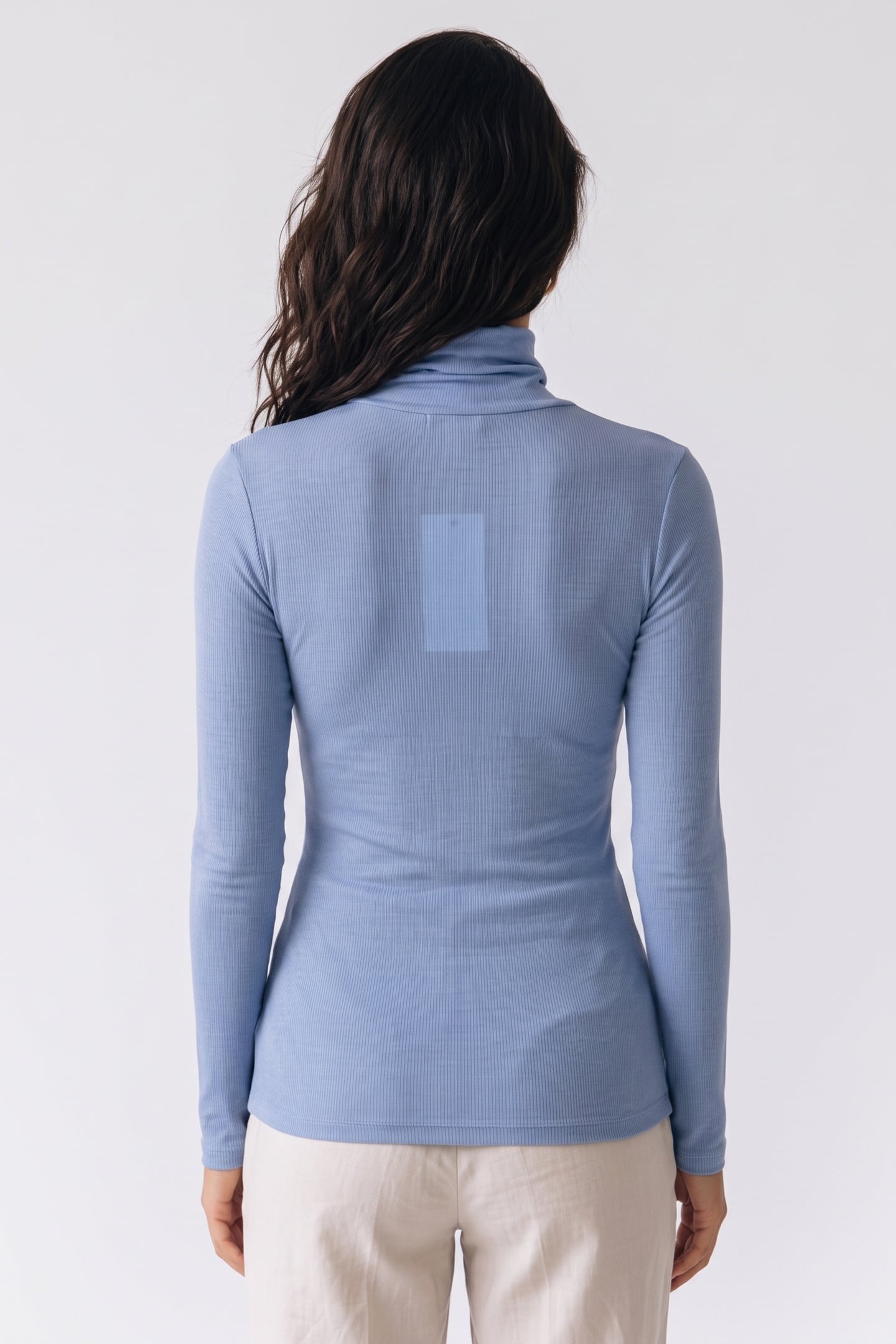 MALENA WOOL RIB TURTLENECK BLUE 2