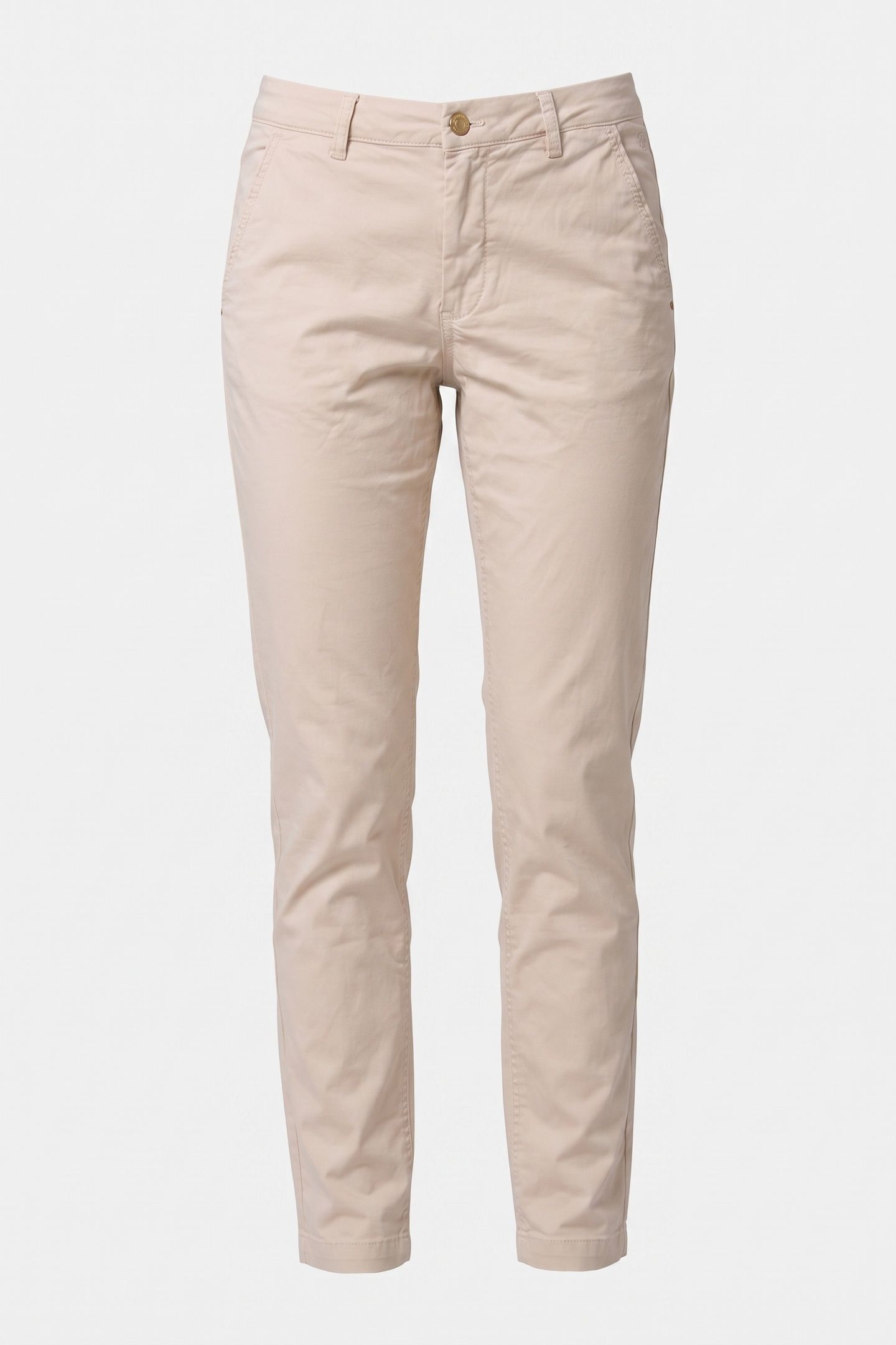 SLIM CHINO PEACH STRETCH SATEEN IVORY 3