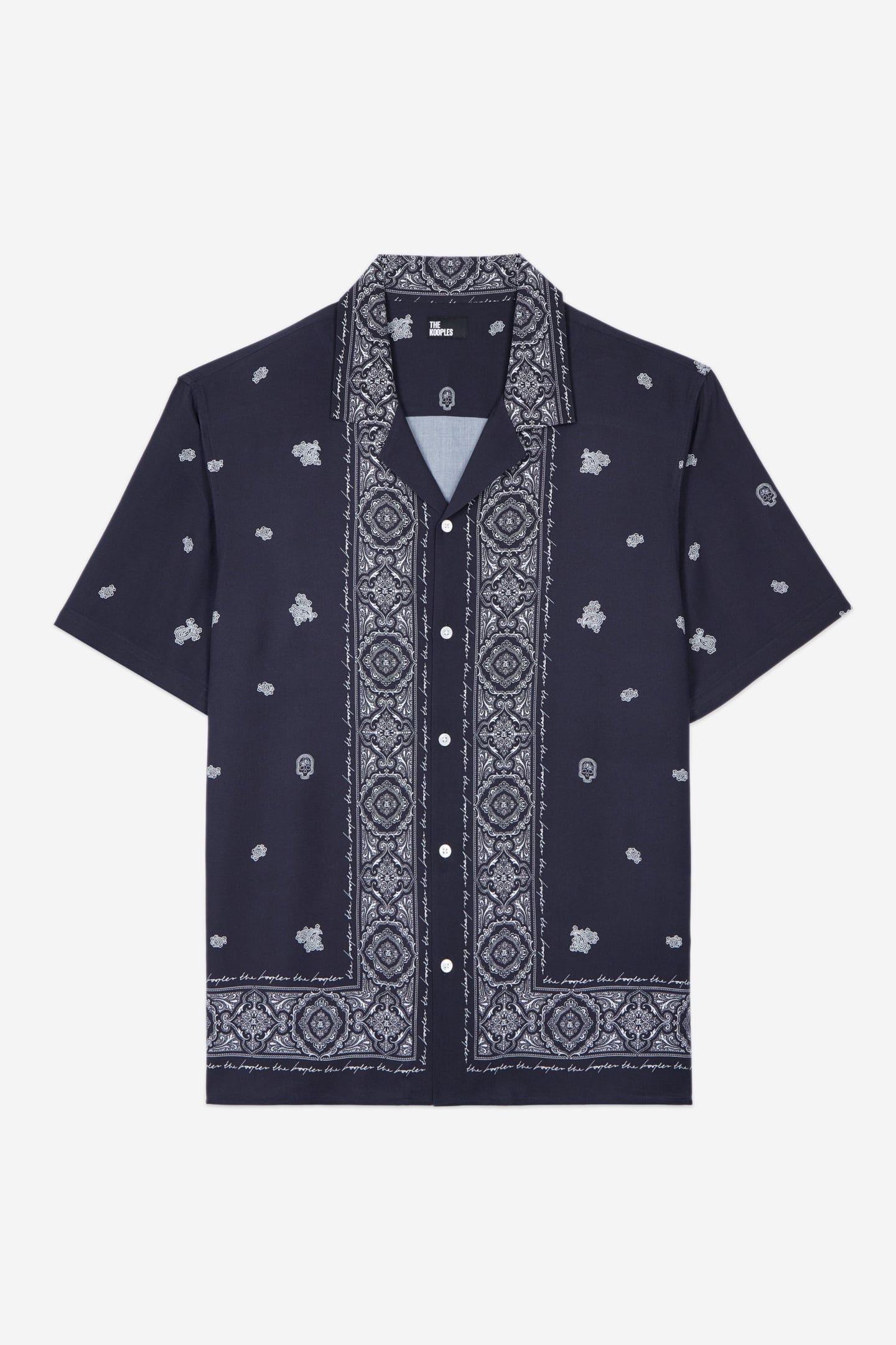 SHORT-SLEEVED SHIRT WITH SHARK NECK NAVY/WHITE 5