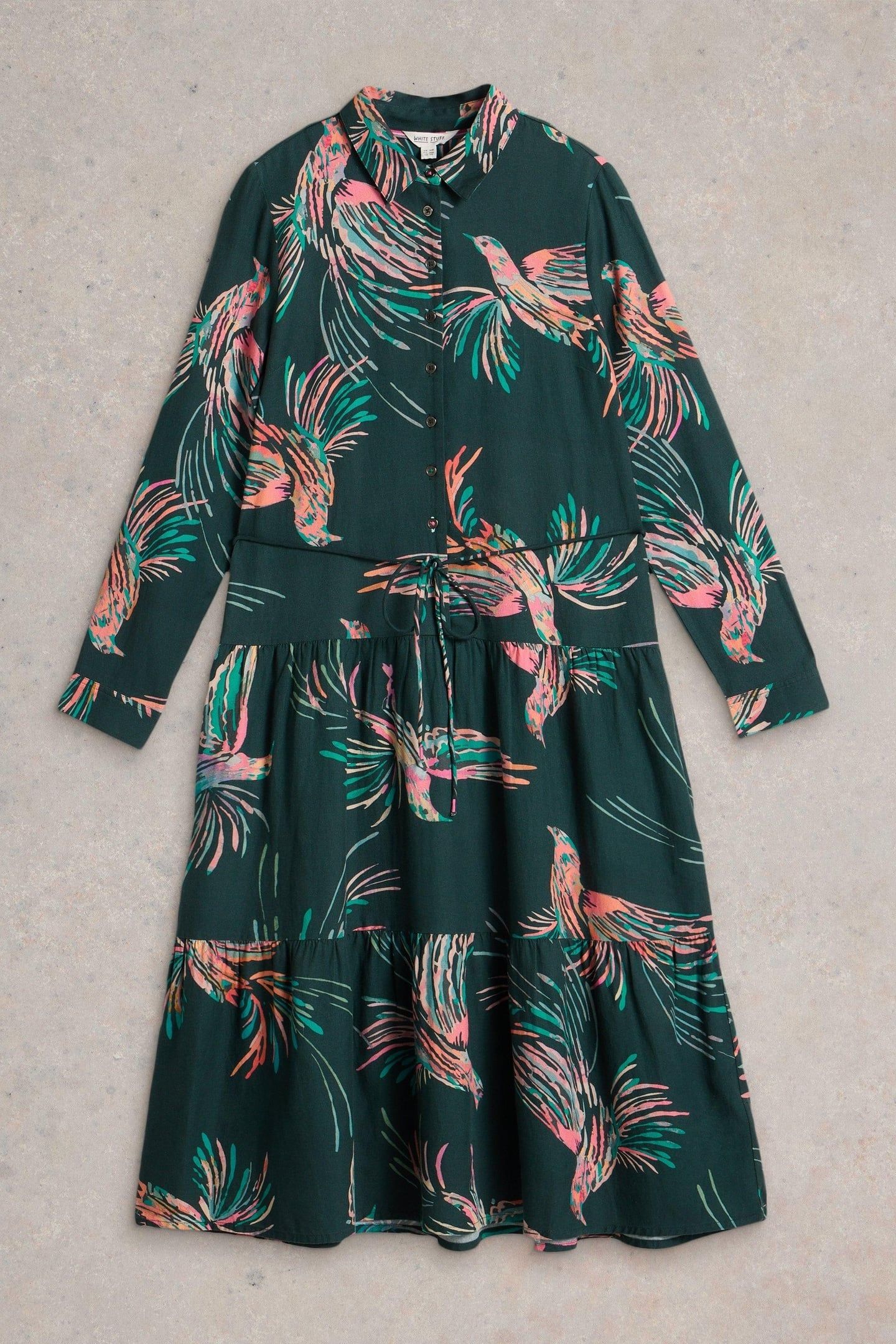 BEATRICE SHIRT DRESS GREEN PRINT 3