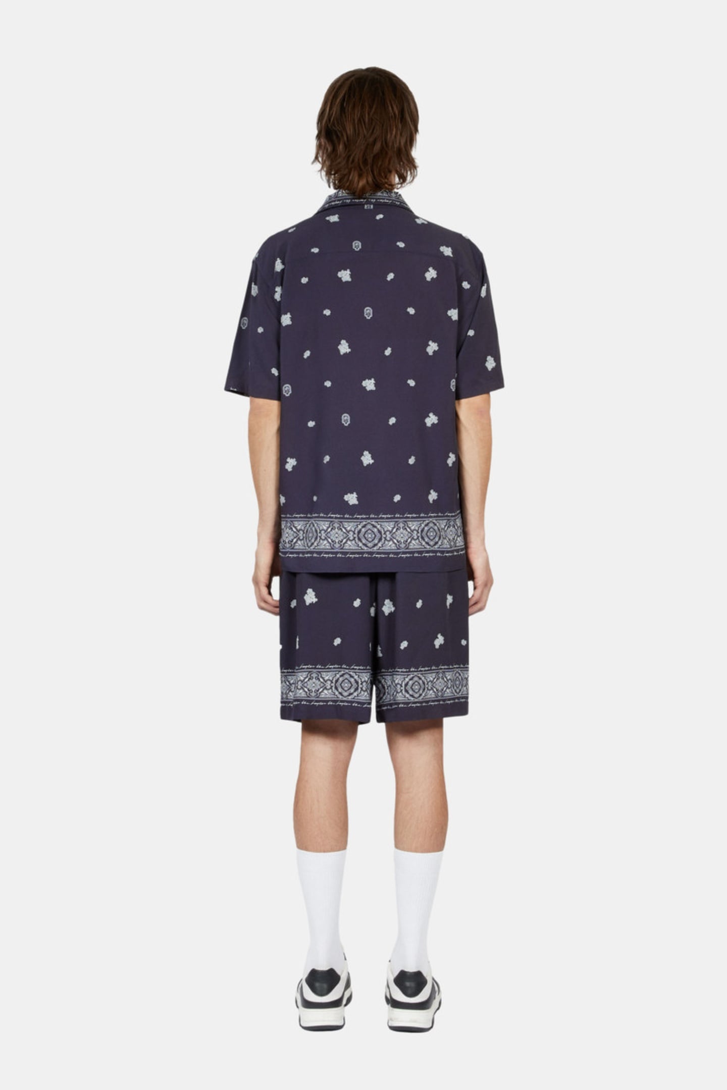 SHORT-SLEEVED SHIRT WITH SHARK NECK NAVY/WHITE 4