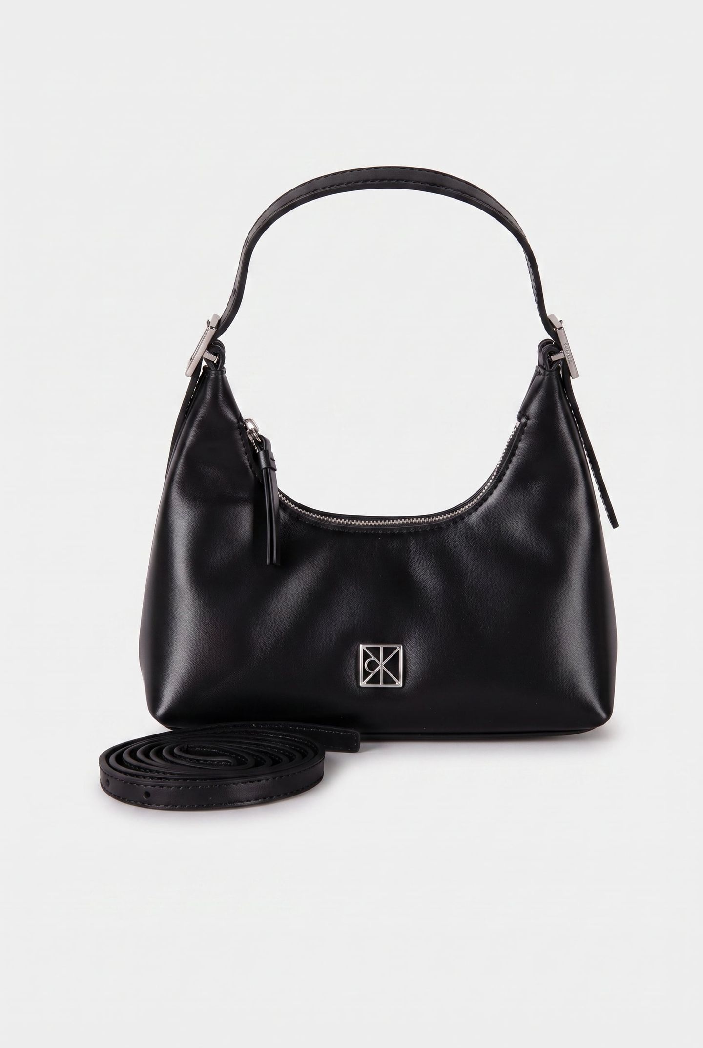 EMBLEM LEATHER MINI SHOULDER BAG BLACK 1