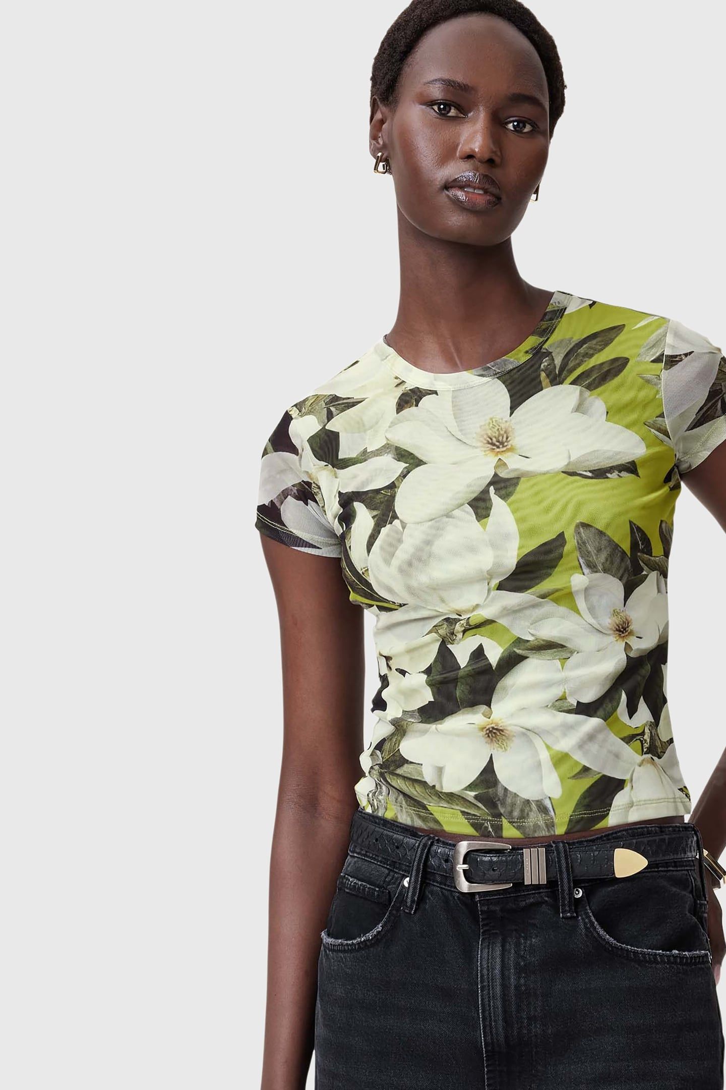 ELLIE MESH TEE REVIVE STEM GREEN 4