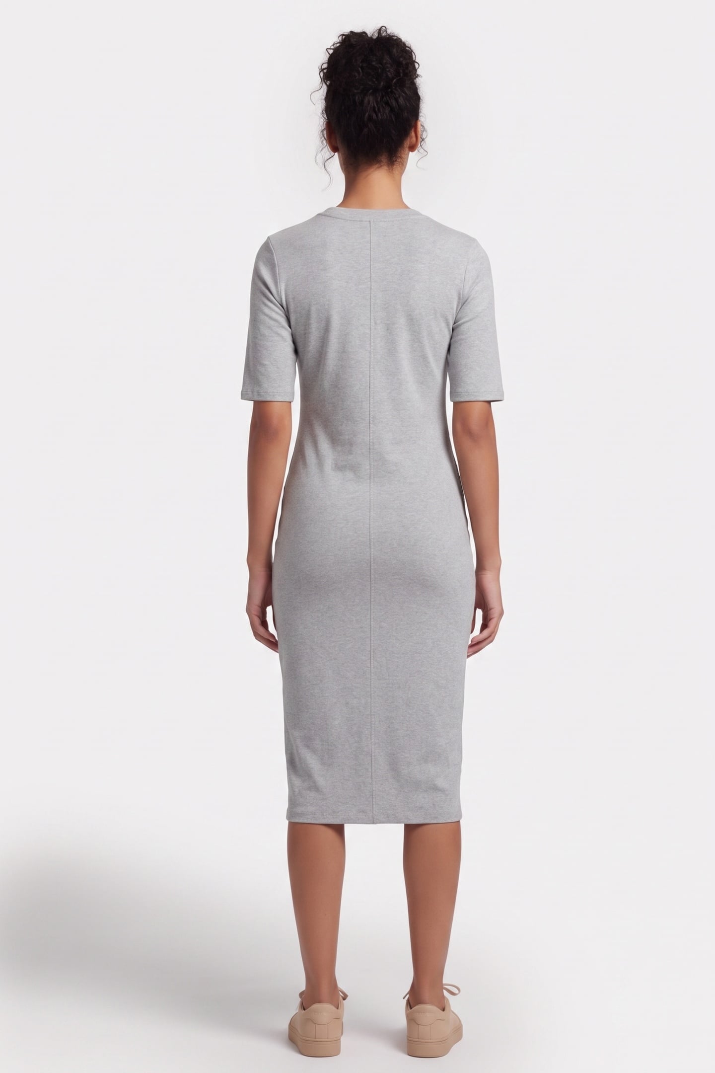 HS 1X1 REFINED COTTON DRESS BC06 GREY HEATHER 2