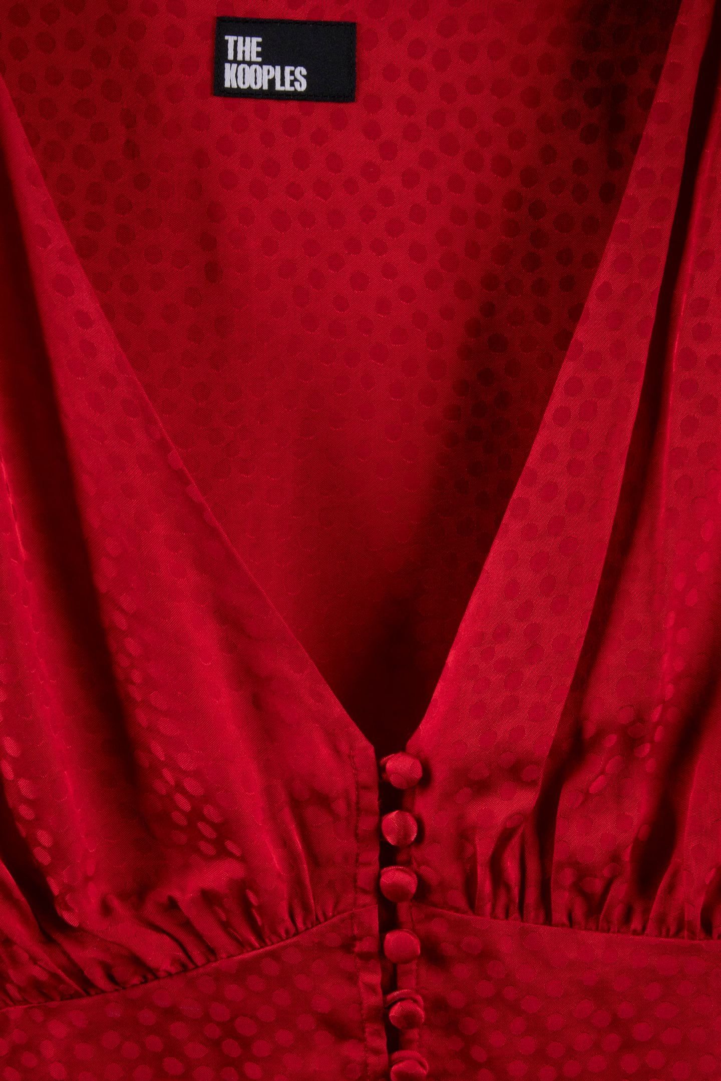 SHORT-SLEEVED TOP WITH BUTTON FRONT ORIENTAL RED 4