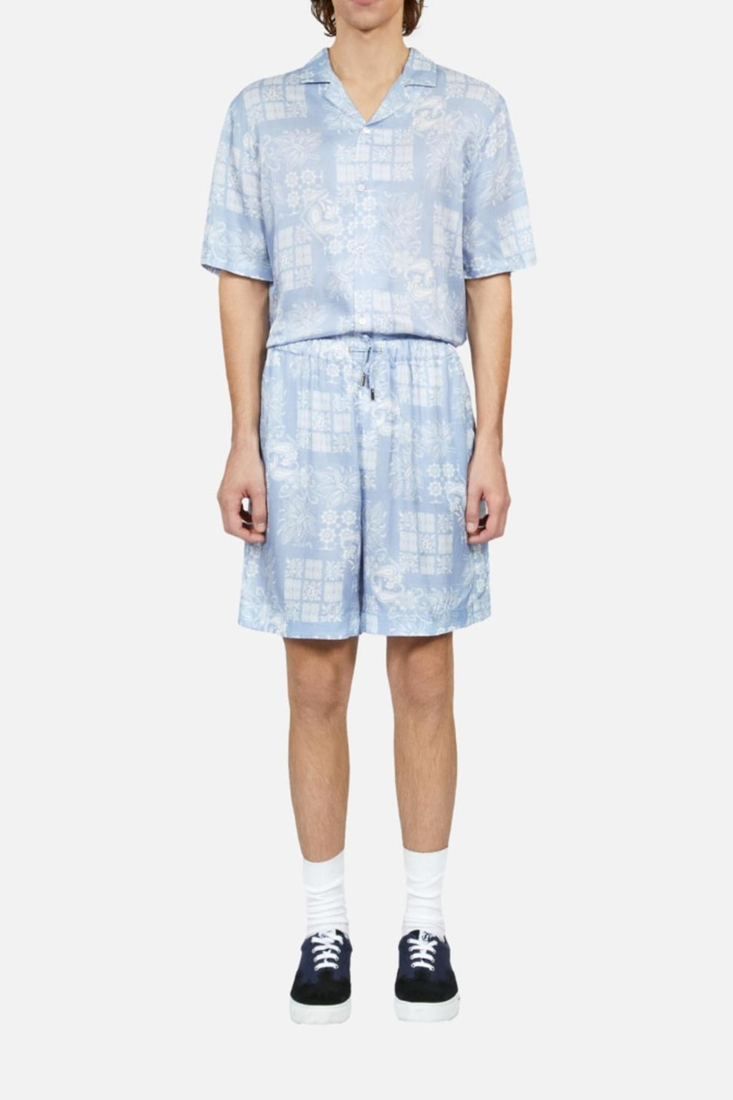 SHORTS WITH ELASTIC WAIST WHITE/SKYBLUE 2