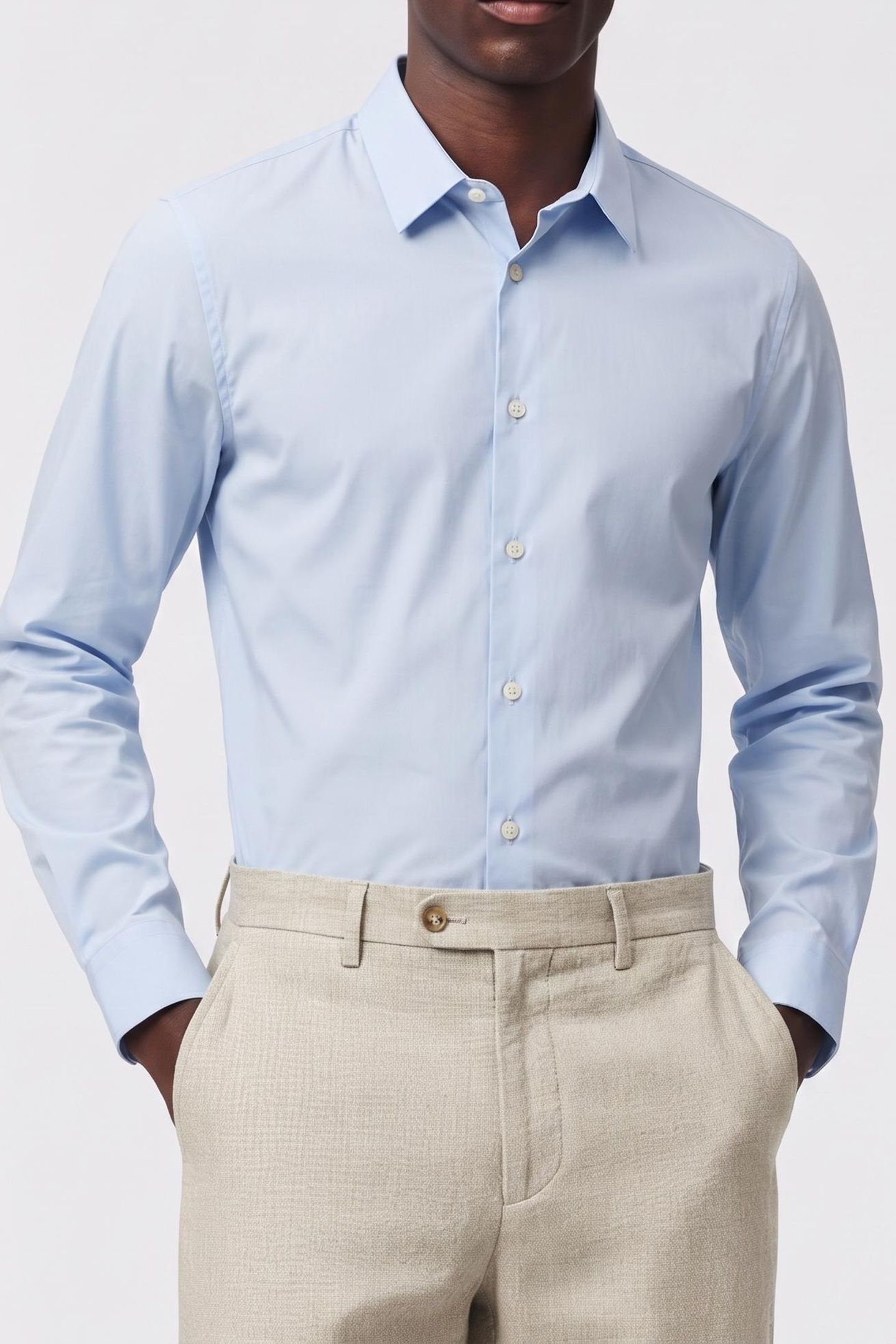 LONG-SLEEVED SHIRT WITH CLASSIC COLLAR BLUE 1