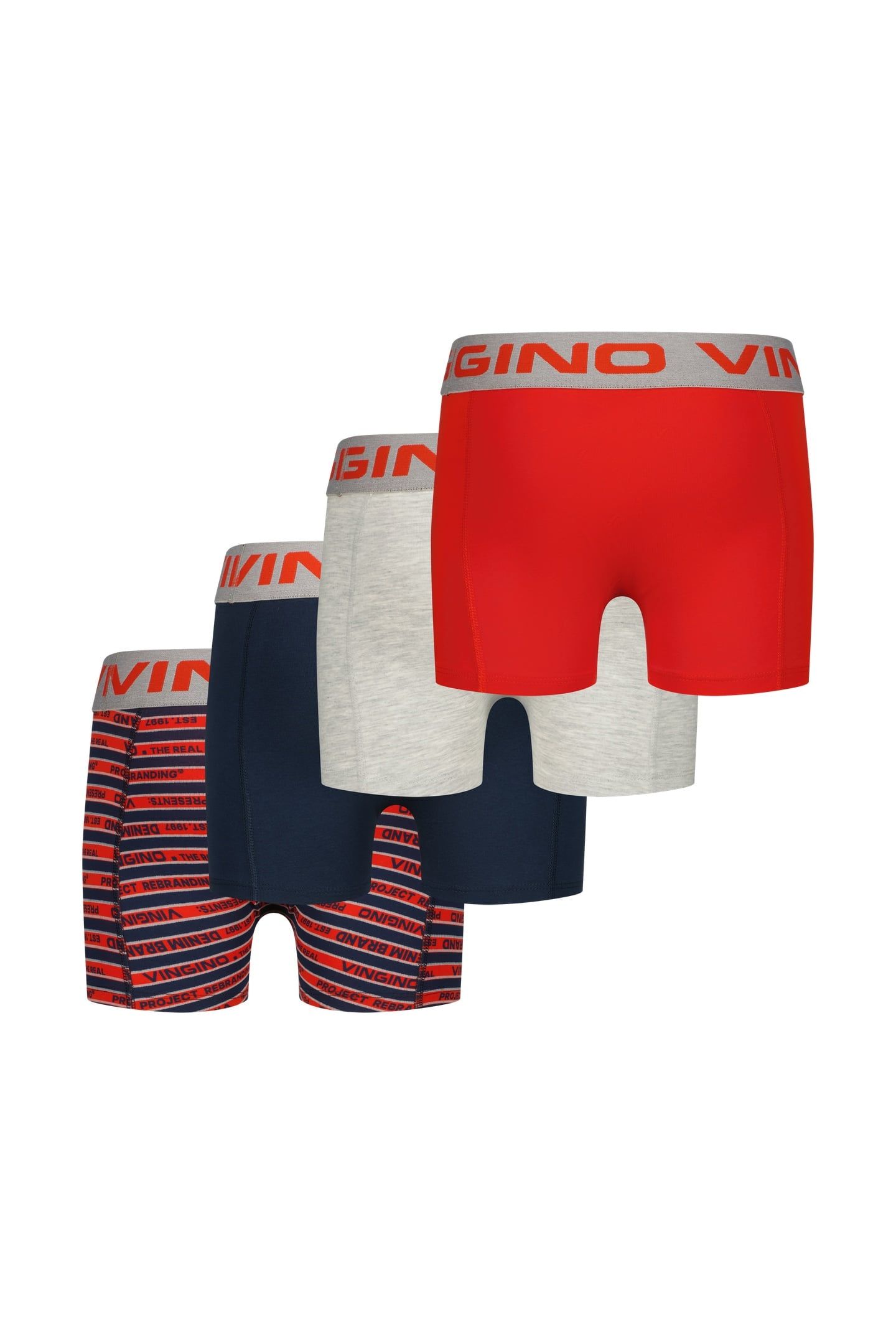 BOYS BWO26-STRIPE 4-PACK BOXER GREY MELEE 1