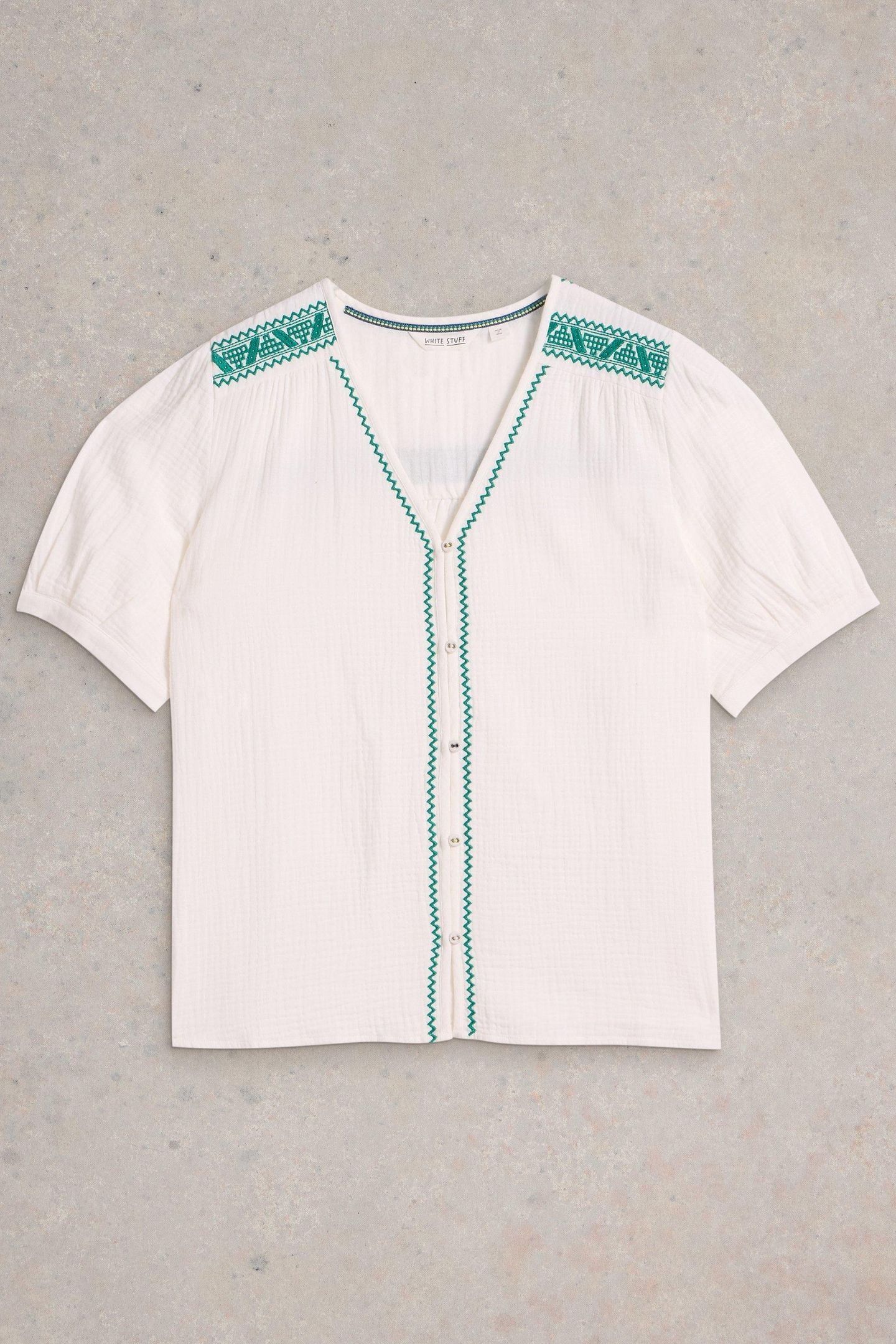 GIANNA DOUBLE CLOTH TOP WHITE MULTI 4