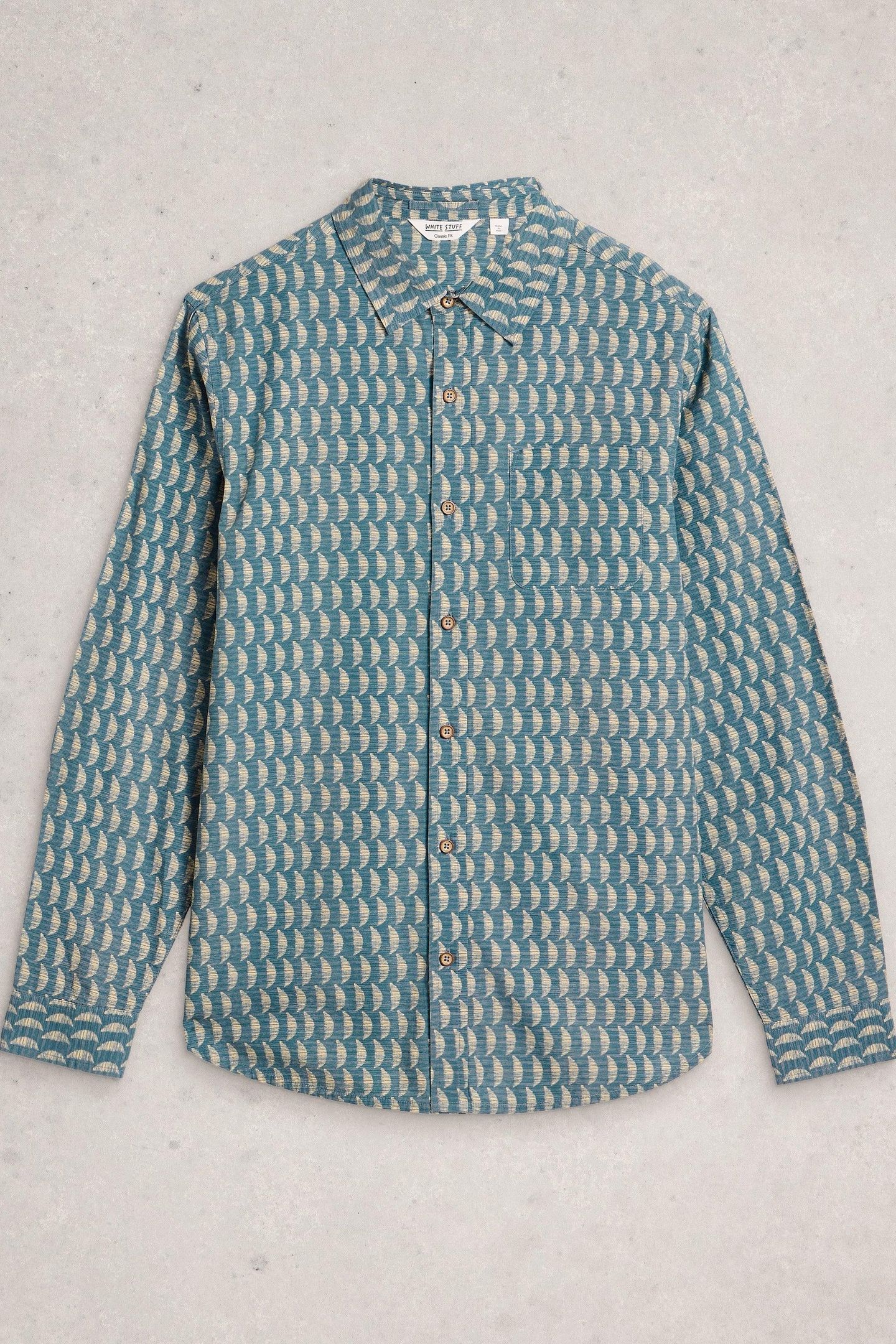GEO LS PRINTED SHIRT GREEN PRINT 1