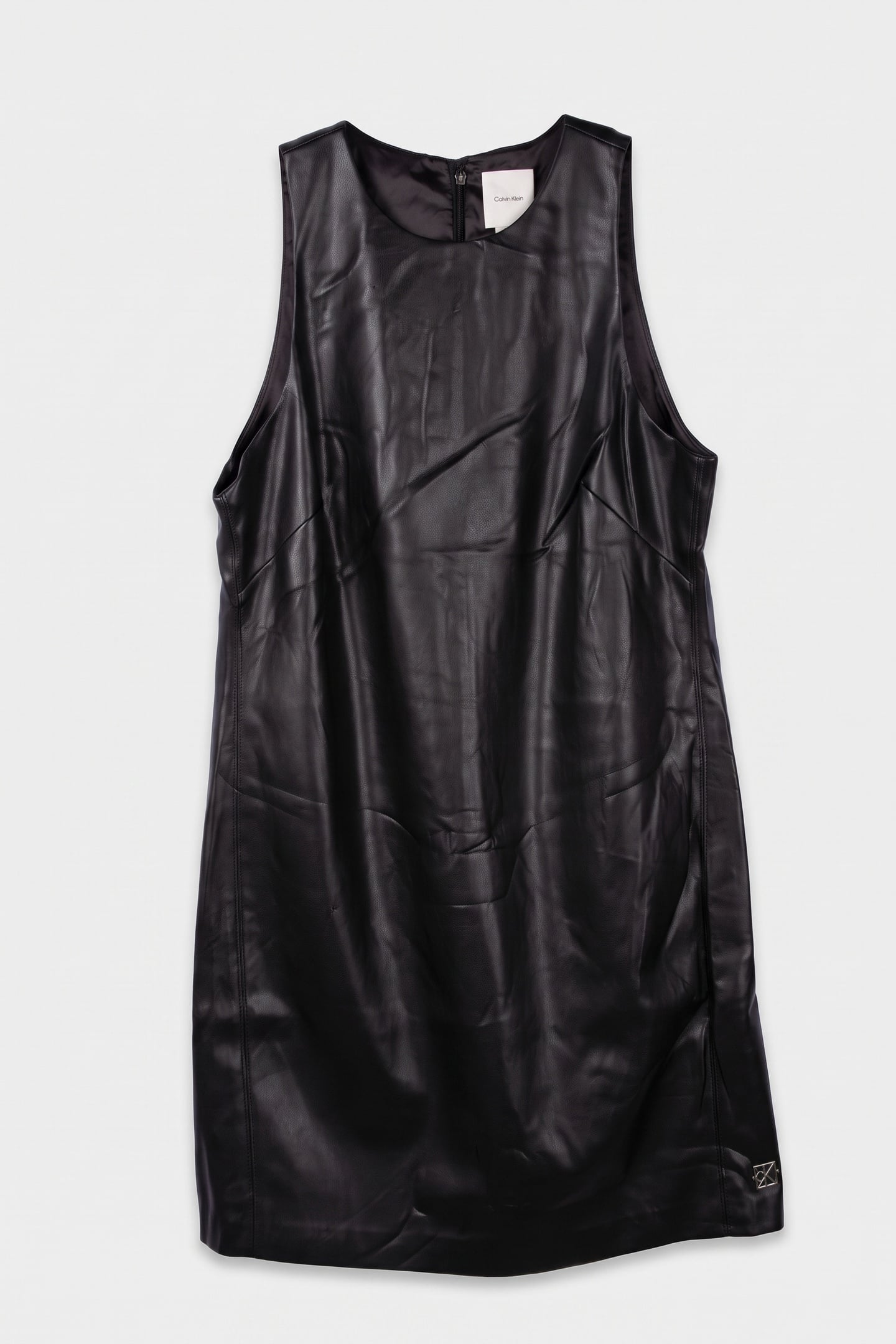 FAUX LEATHER MINI DRESS BLACK 3