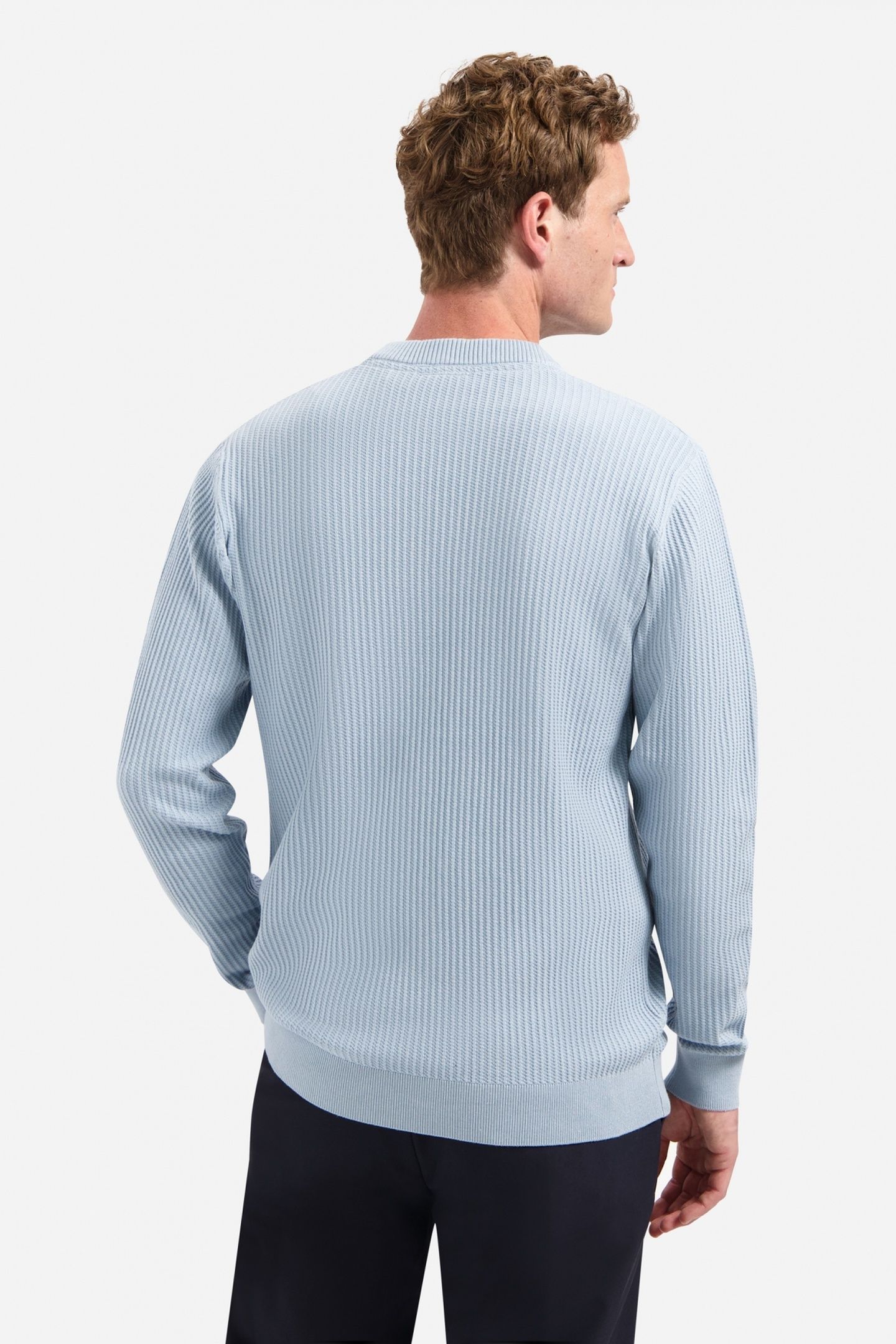 PULLOVER CREWNECK RIB DUSTY BLUE 3