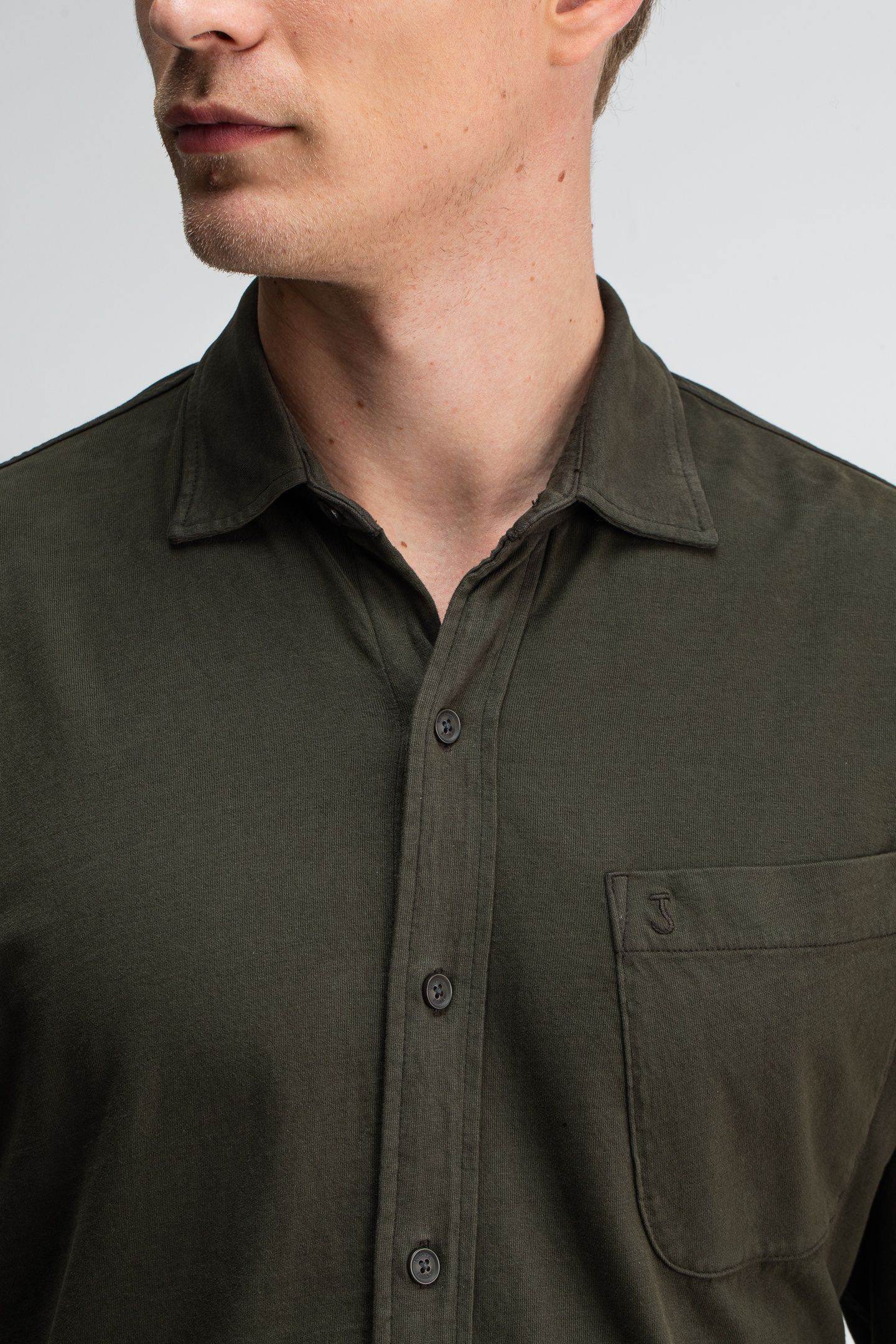 AIDAN PEACHED JERSEY SHIRT MOCHA BROWN 5