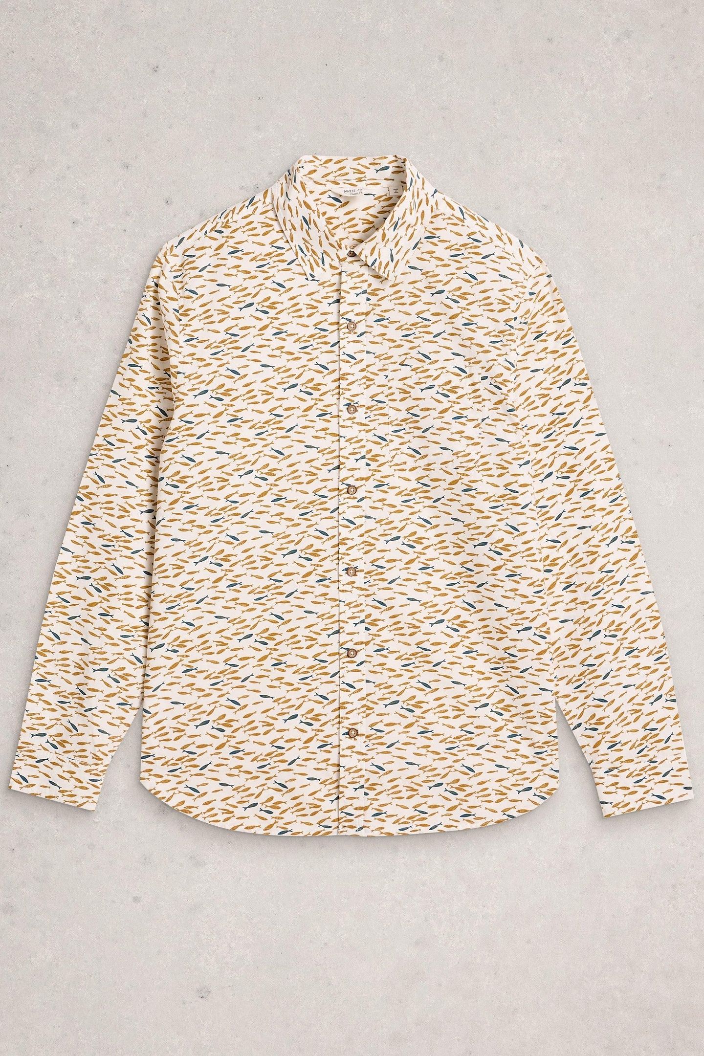 SHOAL FISH LS PRINTED SHIRT WHITE PRINT 1
