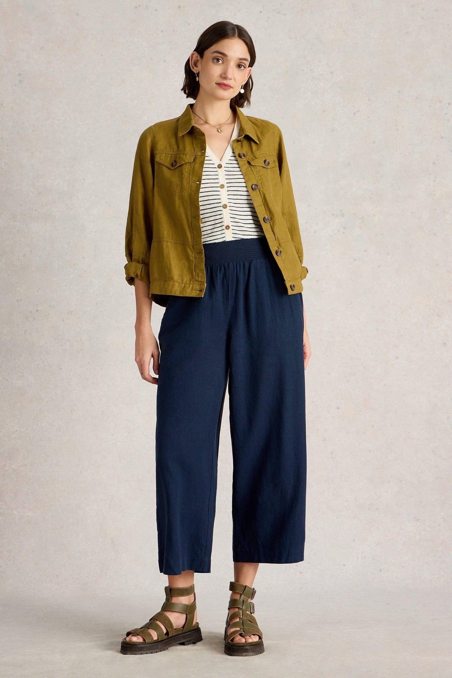 SHELLY LINEN BLEND CULOTTE DARK NAVY 2
