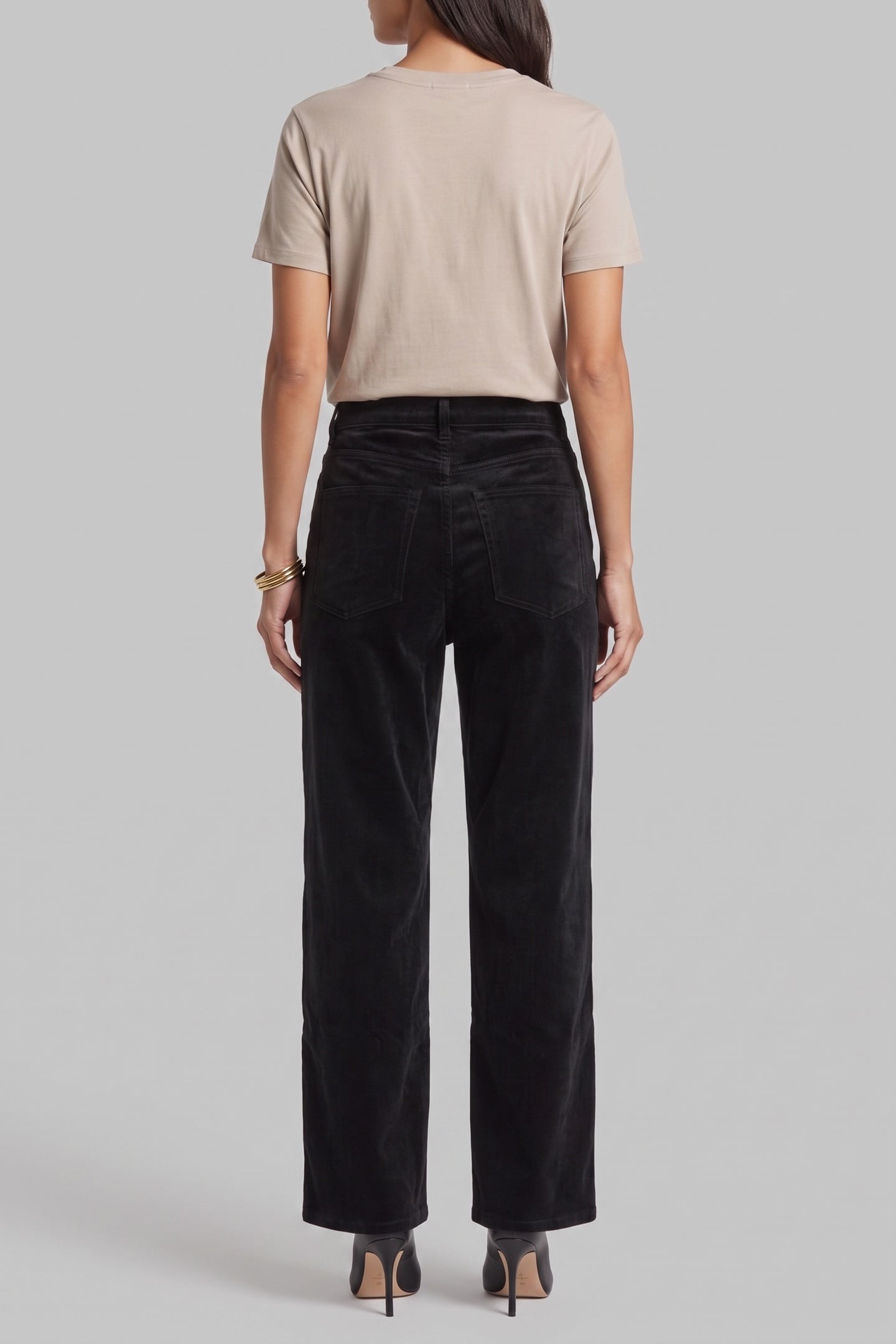 AMBER COTTON VELVET TROUSERS BLACK 2