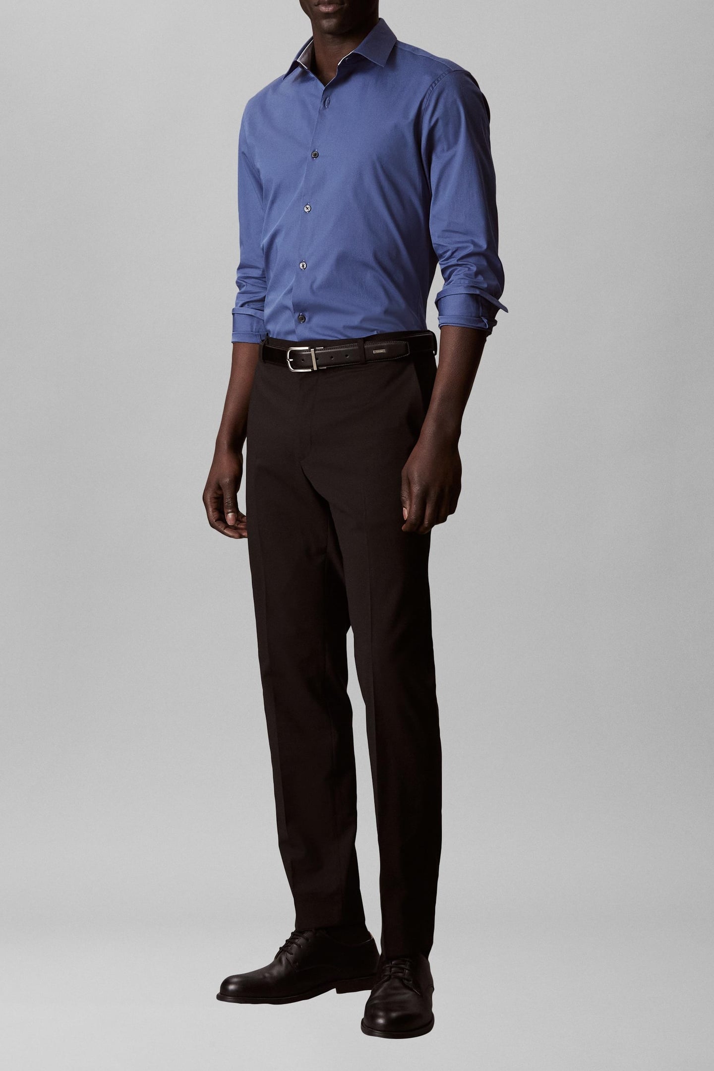 SLIM ESSENTIAL POPLIN SHIRT MEDIUM BLUE 2
