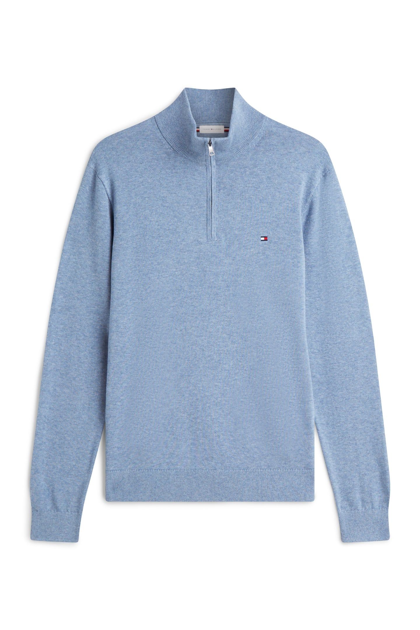 ESSENTIAL COTTON ZIP BRISK BLUE HEATHER 3