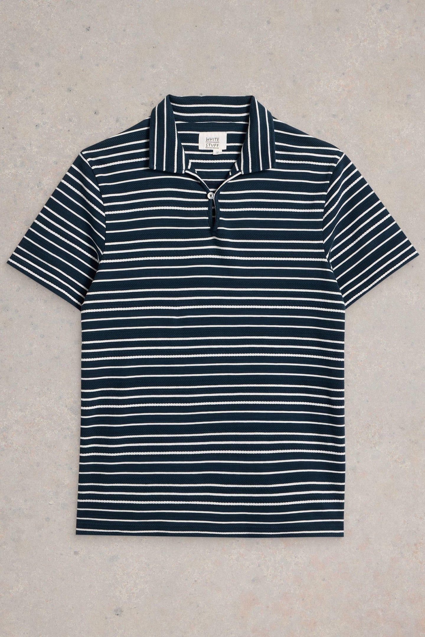 JACQUARD STRIPE POLO NAVY MULTI 4