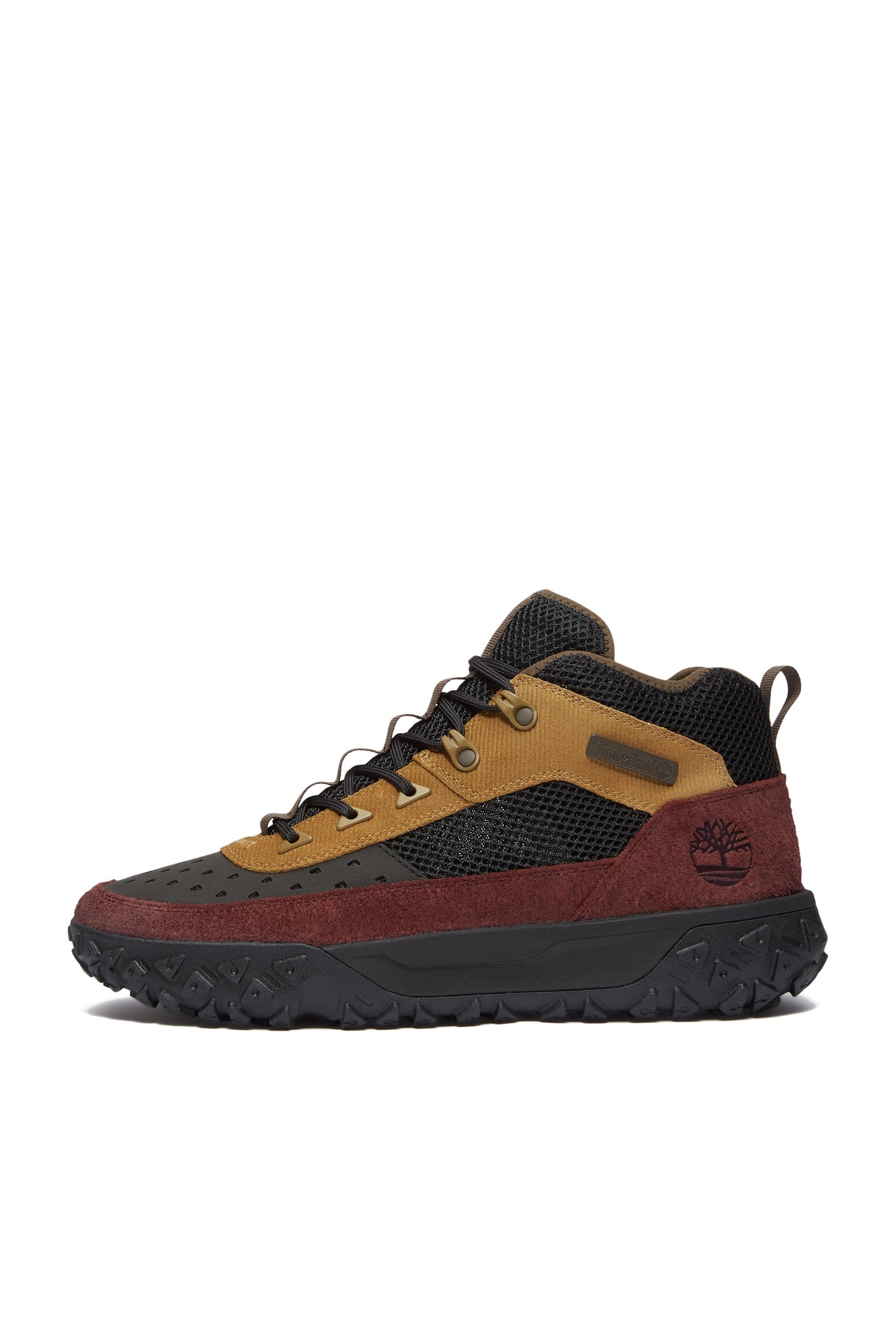GREENSTRIDE MOTION 6 MID LACE UP SNEAKER BLACK W BURGUNDY 5