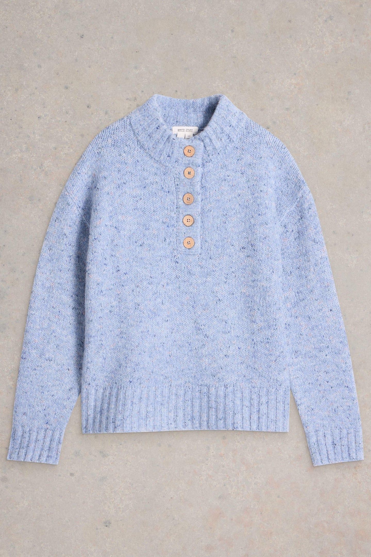 BELLA BUTTON JUMPER BLUE MULTI 3