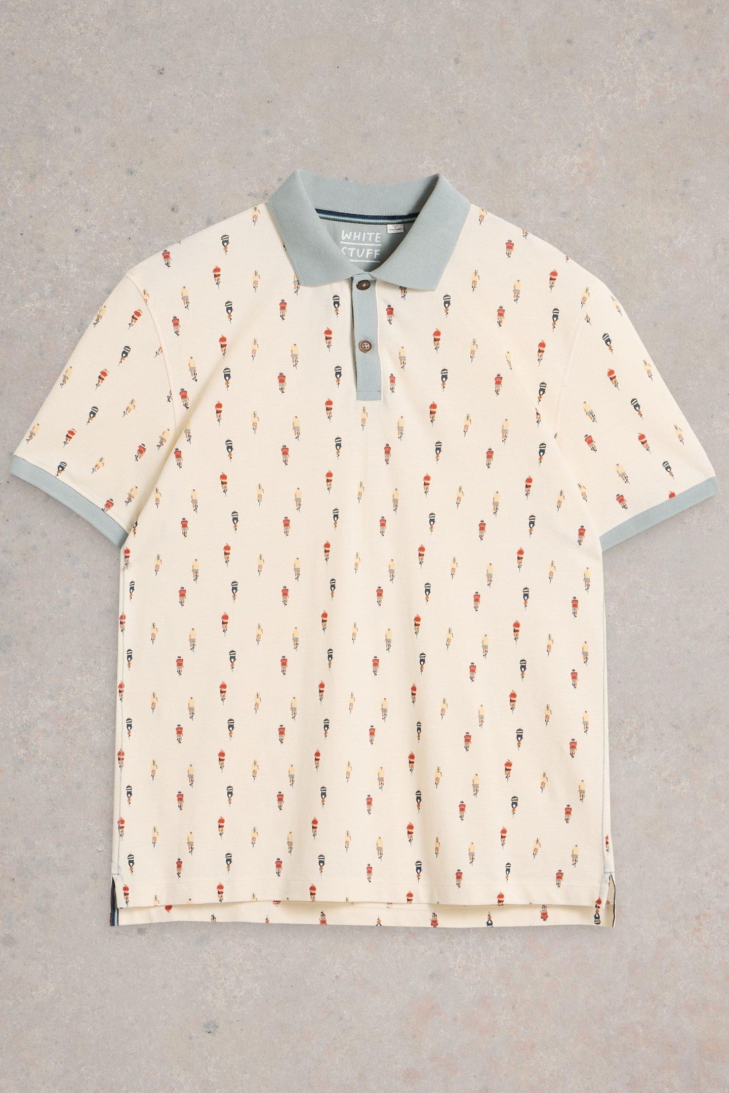 BIKE PRINTED POLO WHITE PRINT 4