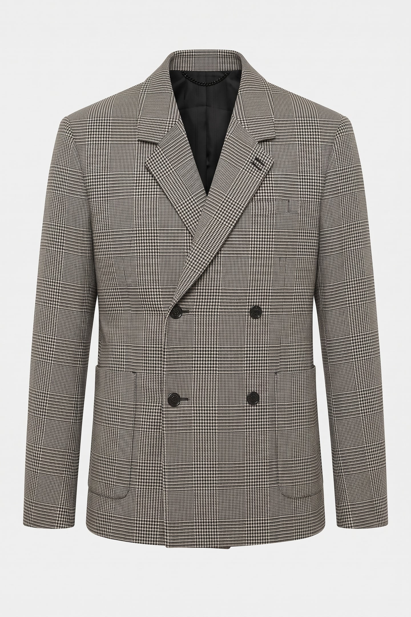 4-BUTTON DOUBLE-BREASTED JACKET BLACK WHITE 6