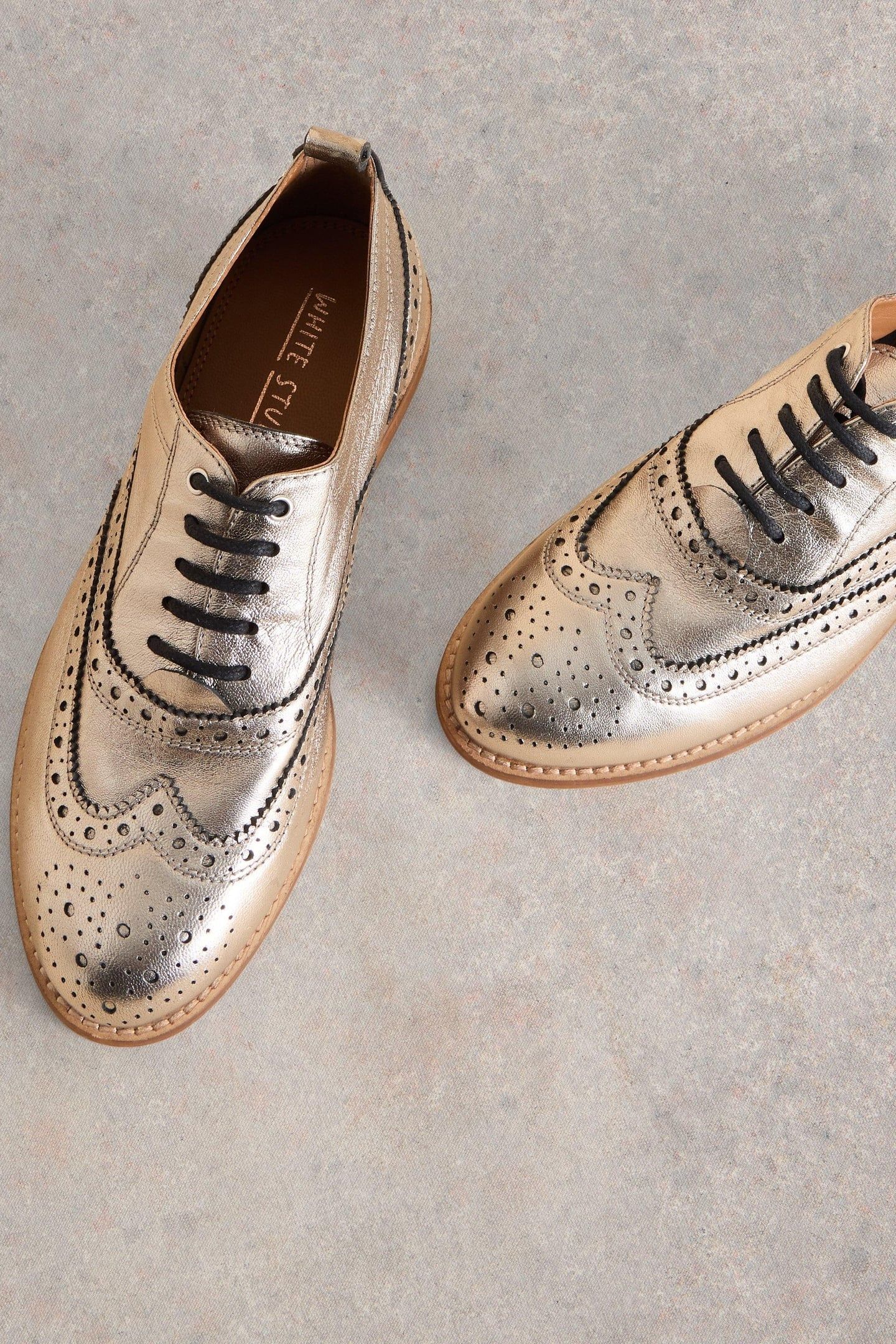 THISTLE LEATHER LACE UP BROGUE COLOURED METALLIC 5