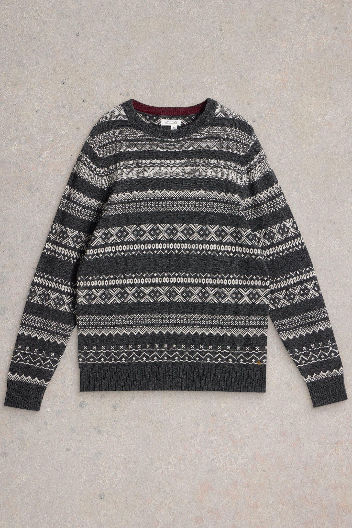 MONOCHROME FAIRISLE JUMPER GREY MULTI 4