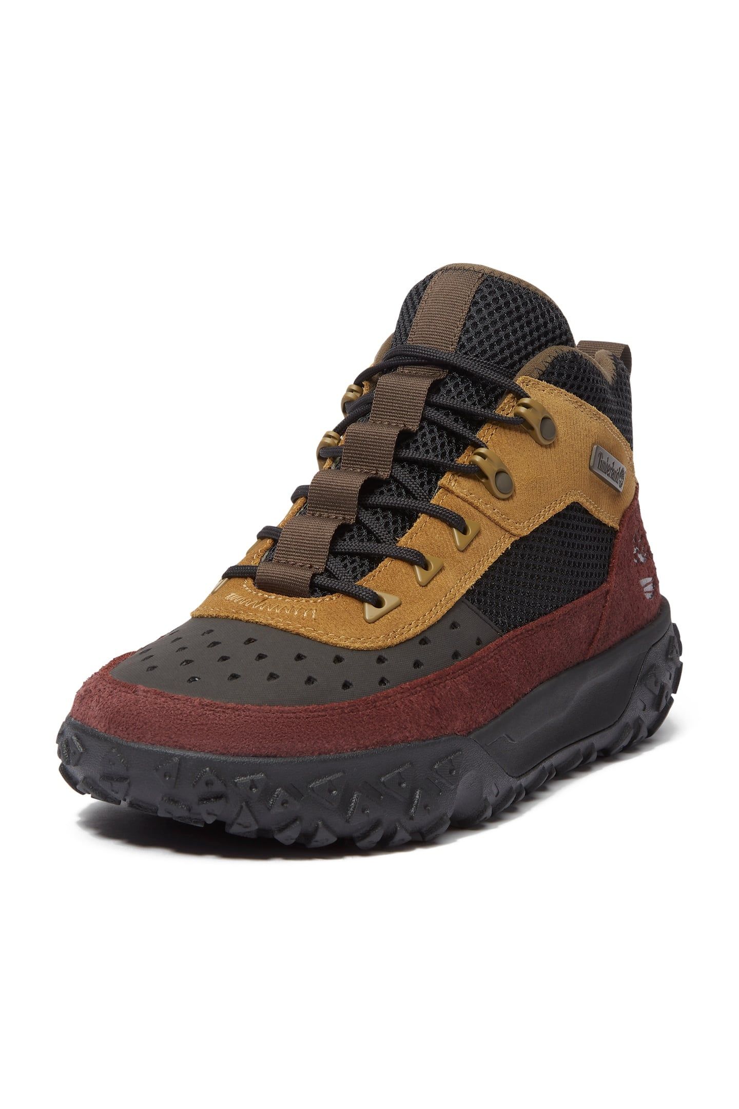 GREENSTRIDE MOTION 6 MID LACE UP SNEAKER BLACK W BURGUNDY 2
