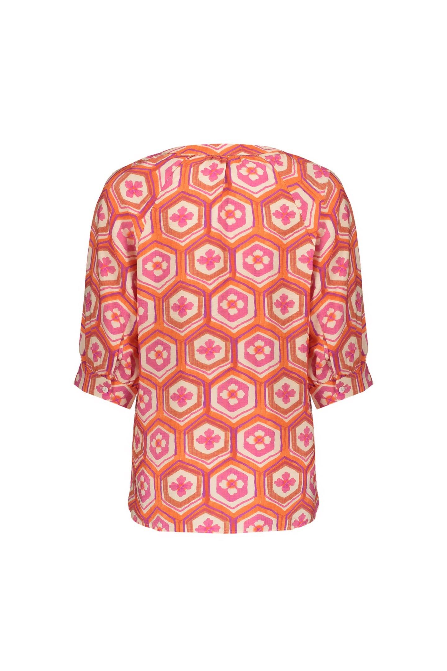 BLOUSE ECRU/ORANGE/CASSIS 2
