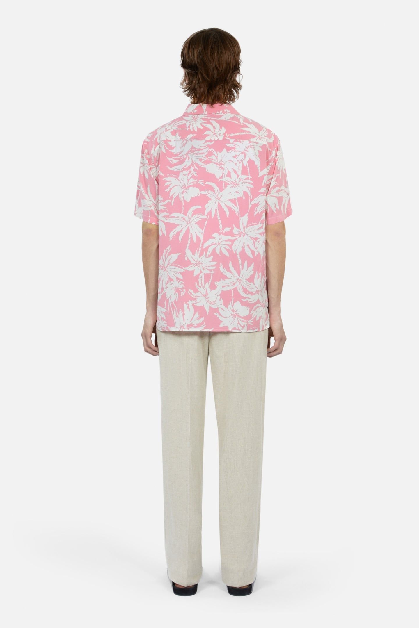 SHORT-SLEEVED SHIRT WITH SHARK NECK PINK-WHITE 4