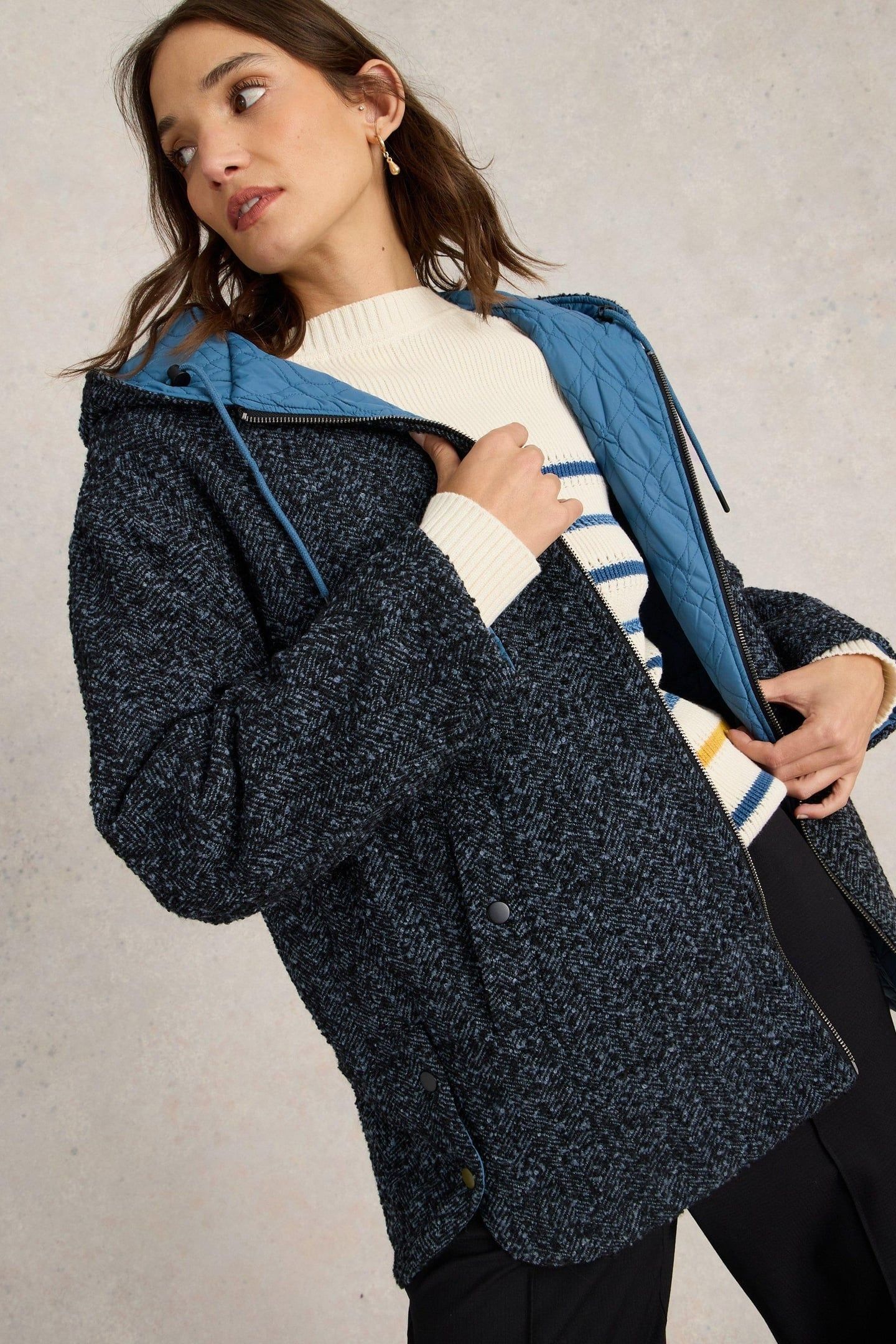 MARIELLA REVERSIBLE COAT BLUE MULTI 8