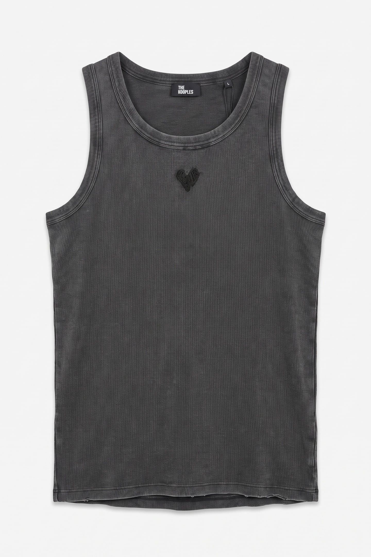 TANK TOP WITH EMBROIDERY ON THE FRONT BLACK WASHED 3