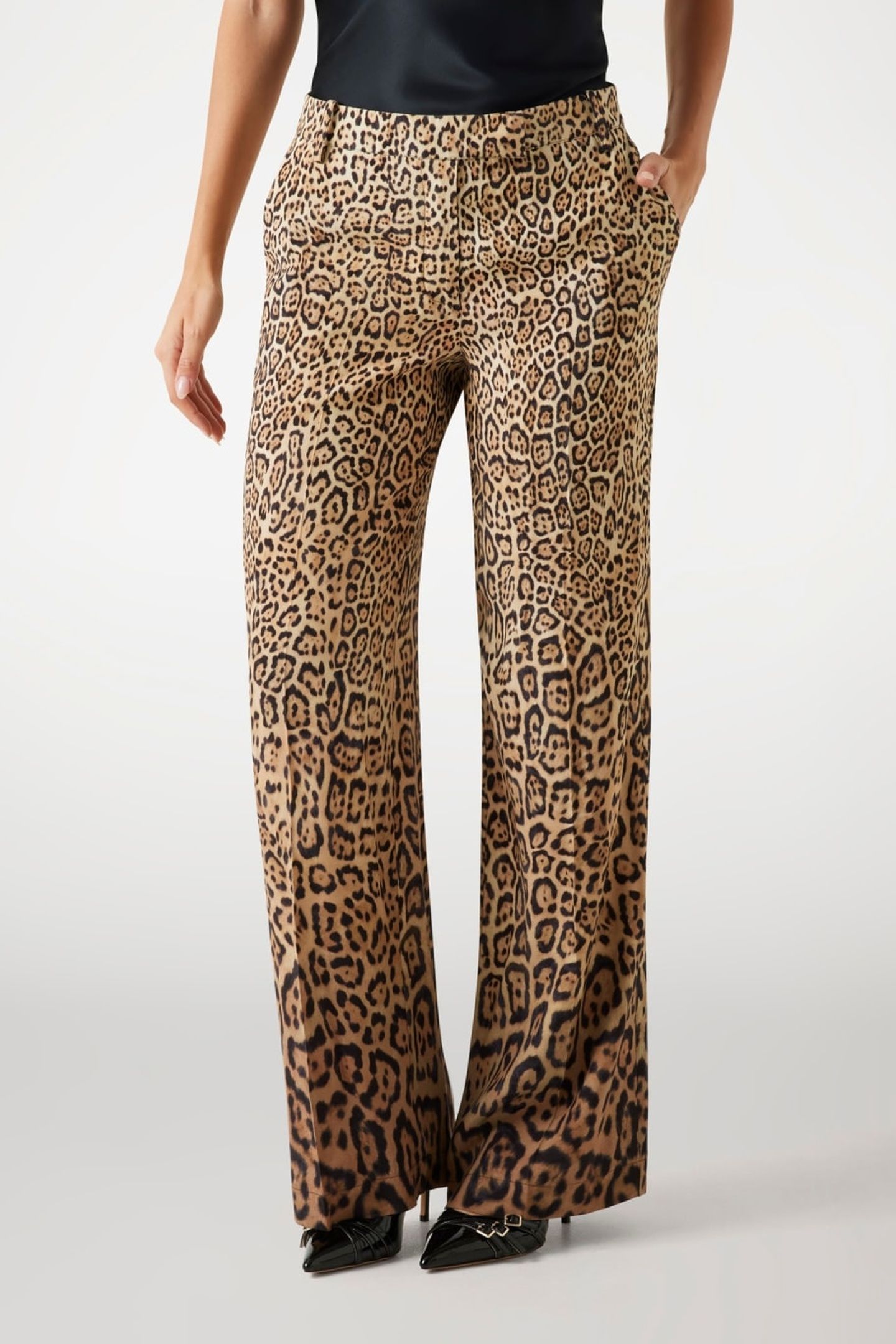 AMY WIDE LEG SOLID P CHARMING LEOPARD DEG 5