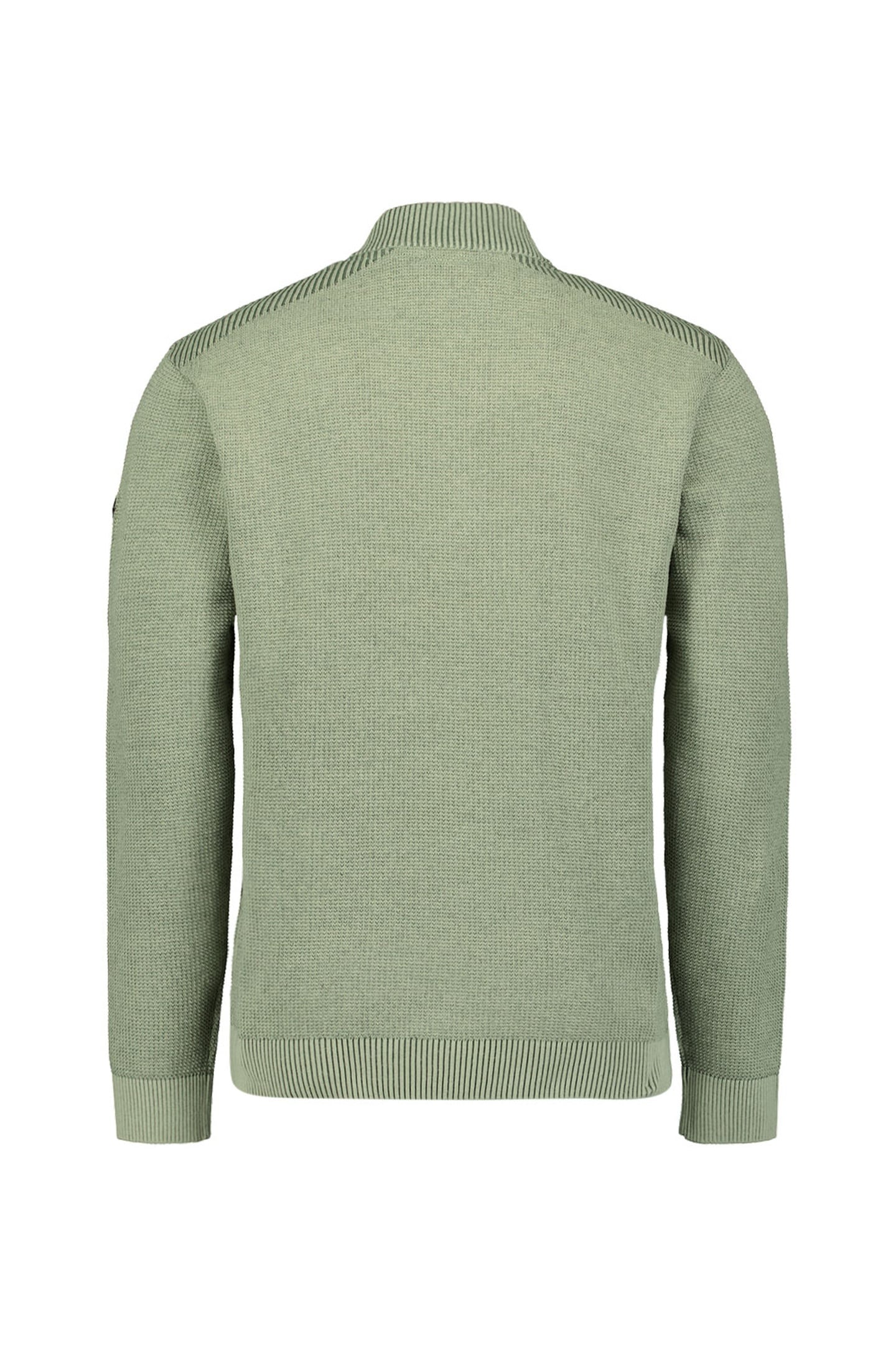 PULLOVER HALF ZIP PLATED STRUCTURE KNIT LIGHT MOSS 6