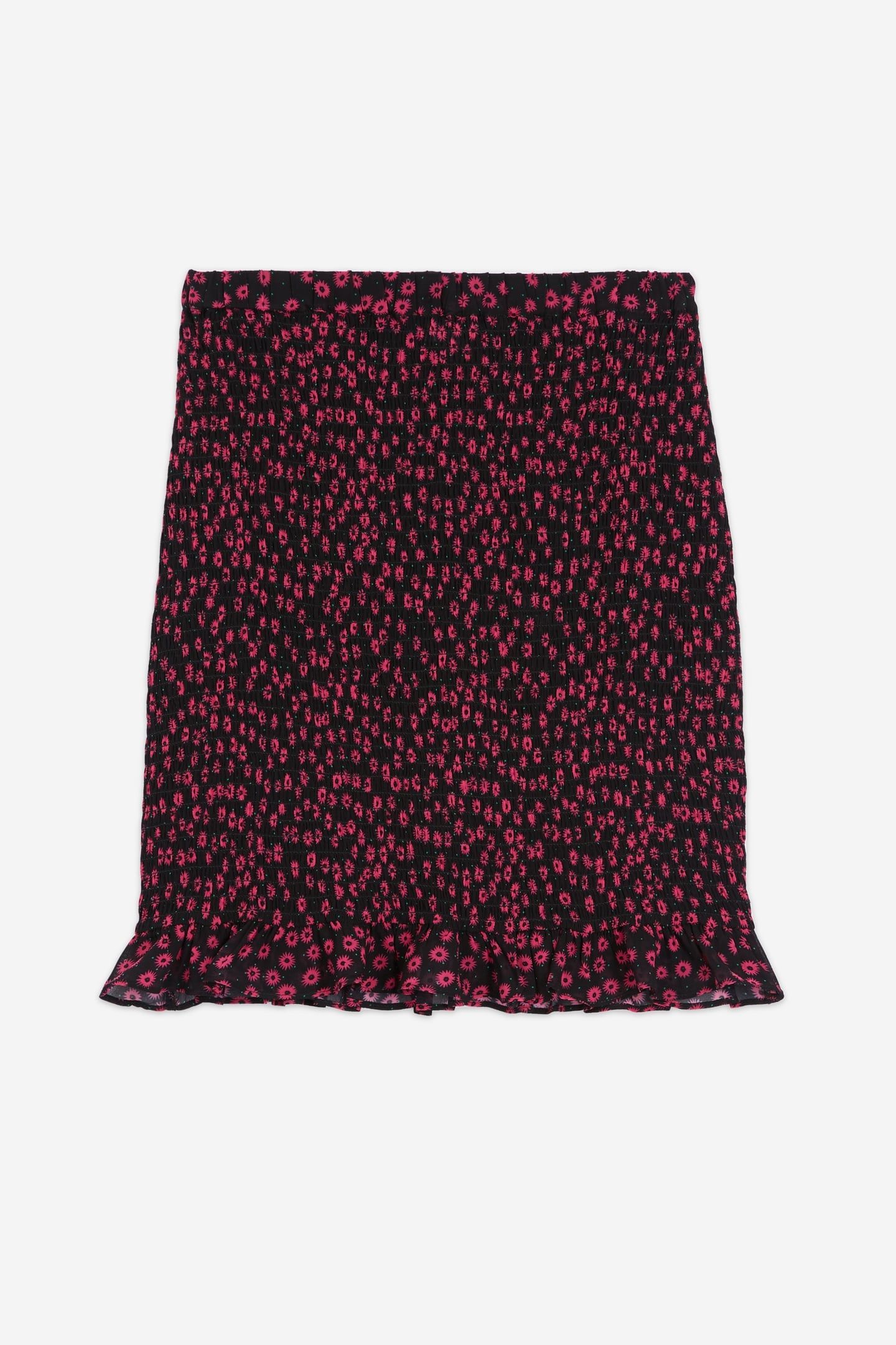 SMOCK PRINT DAISY DOT SHORT SKIRT PINK 4