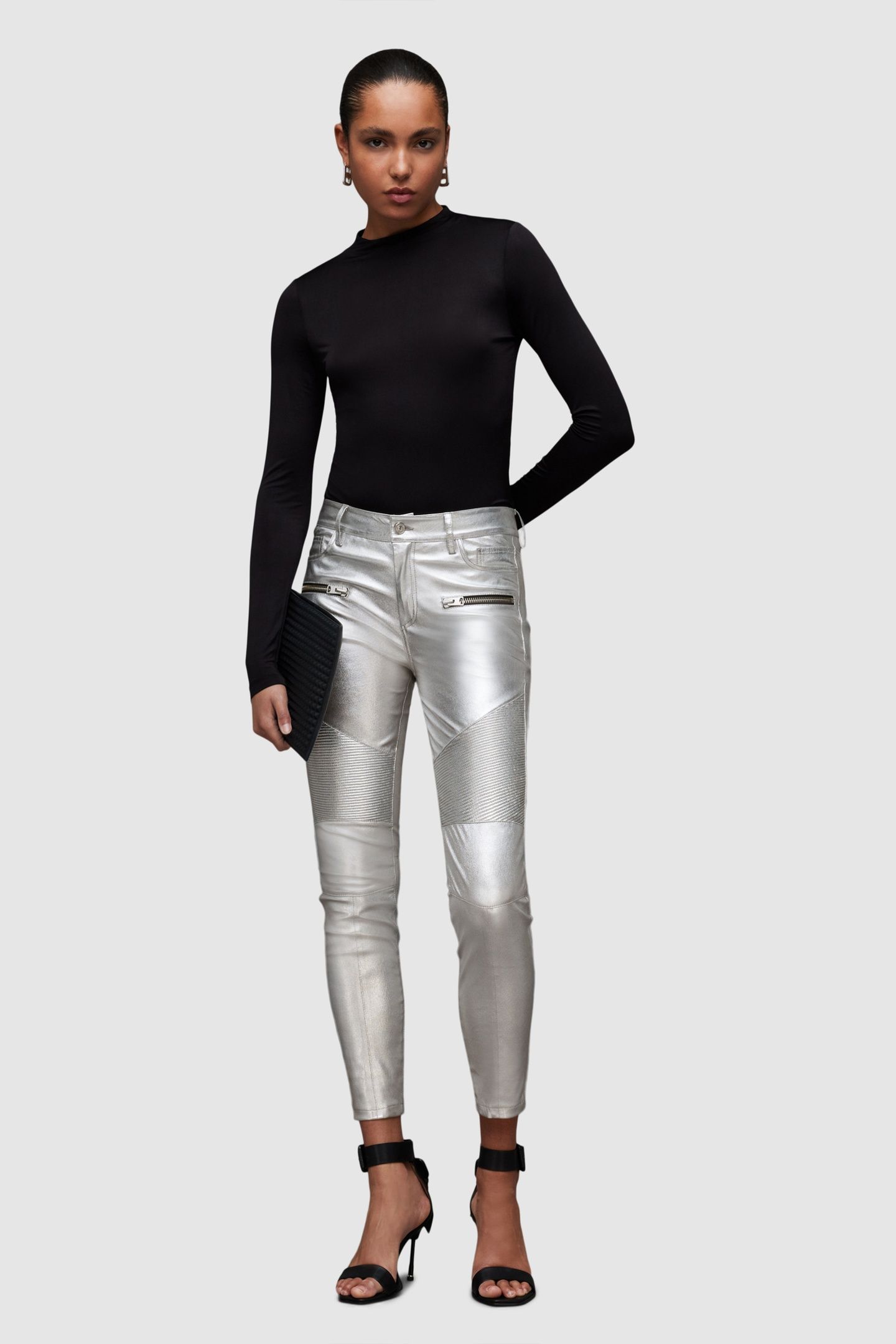 SURI LEA BIKER JEAN SILVER 2