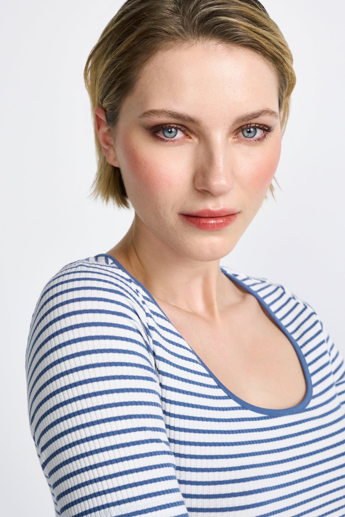 ORGANIC RIB SHIRT STRIPED VINTAGE BLUE 1