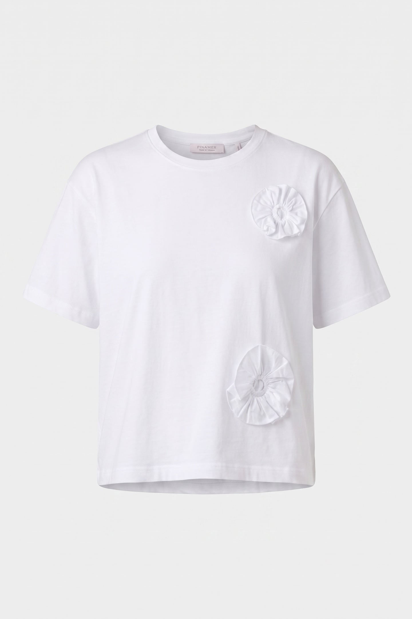 T-SHIRT WITH DRAPED FLOWERS WHITE 3