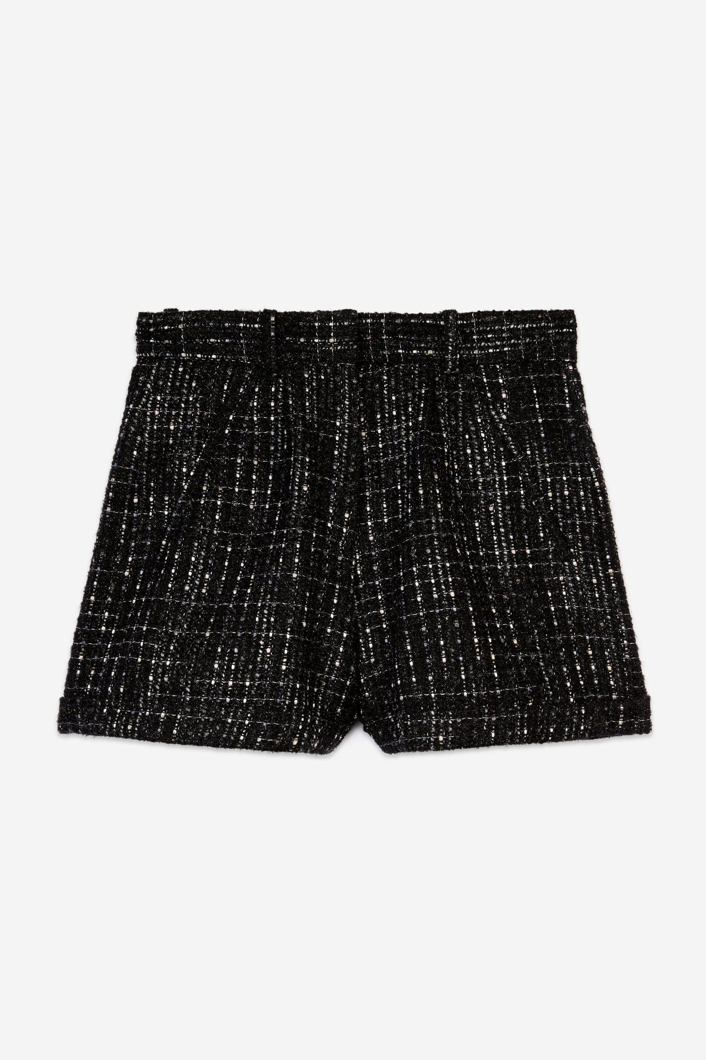 HIGH-WAISTED TWEED SHORTS BLACK WHITE 4