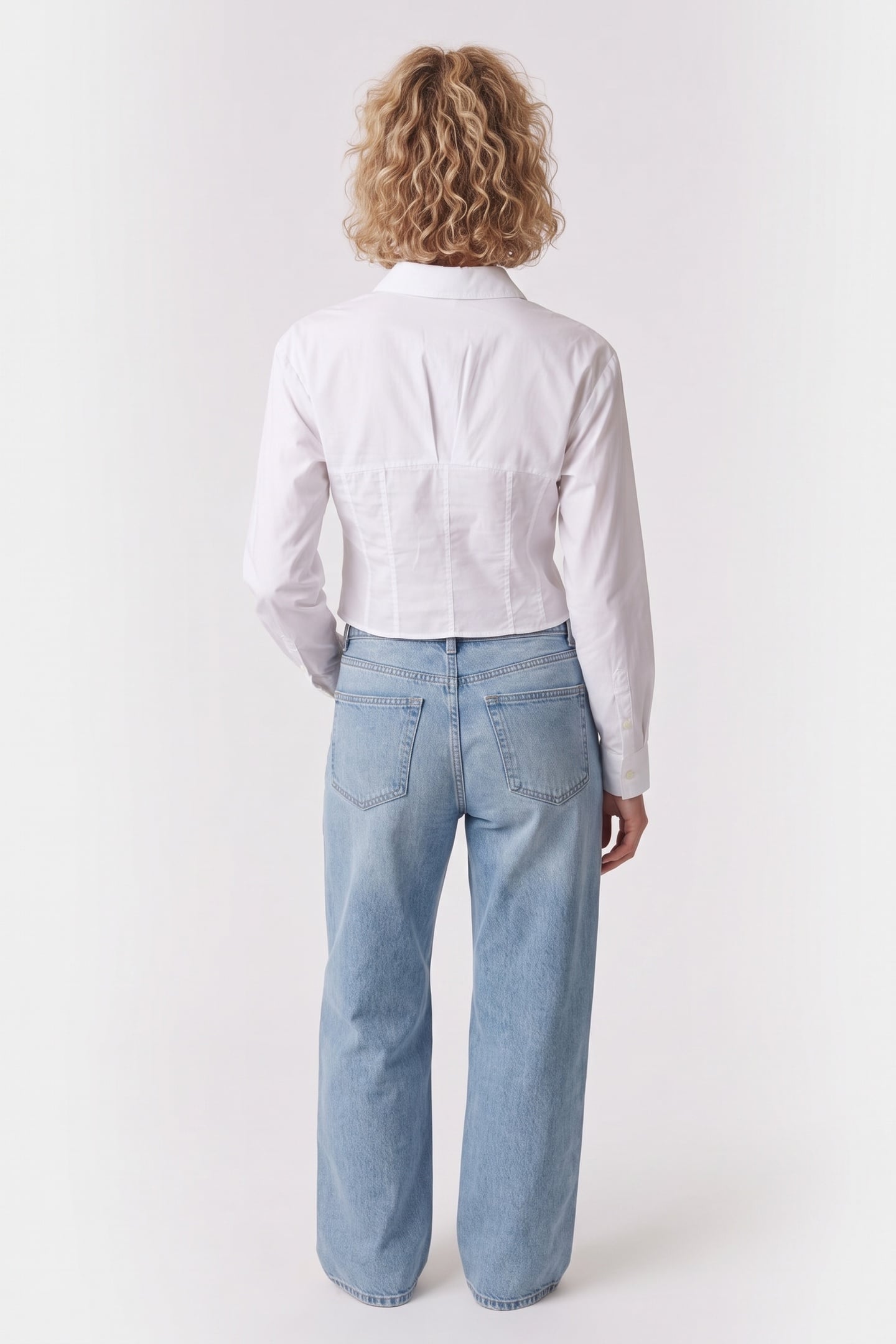 LONG-SLEEVED SHIRT WITH BUSTIER DETAIL WHITE 2