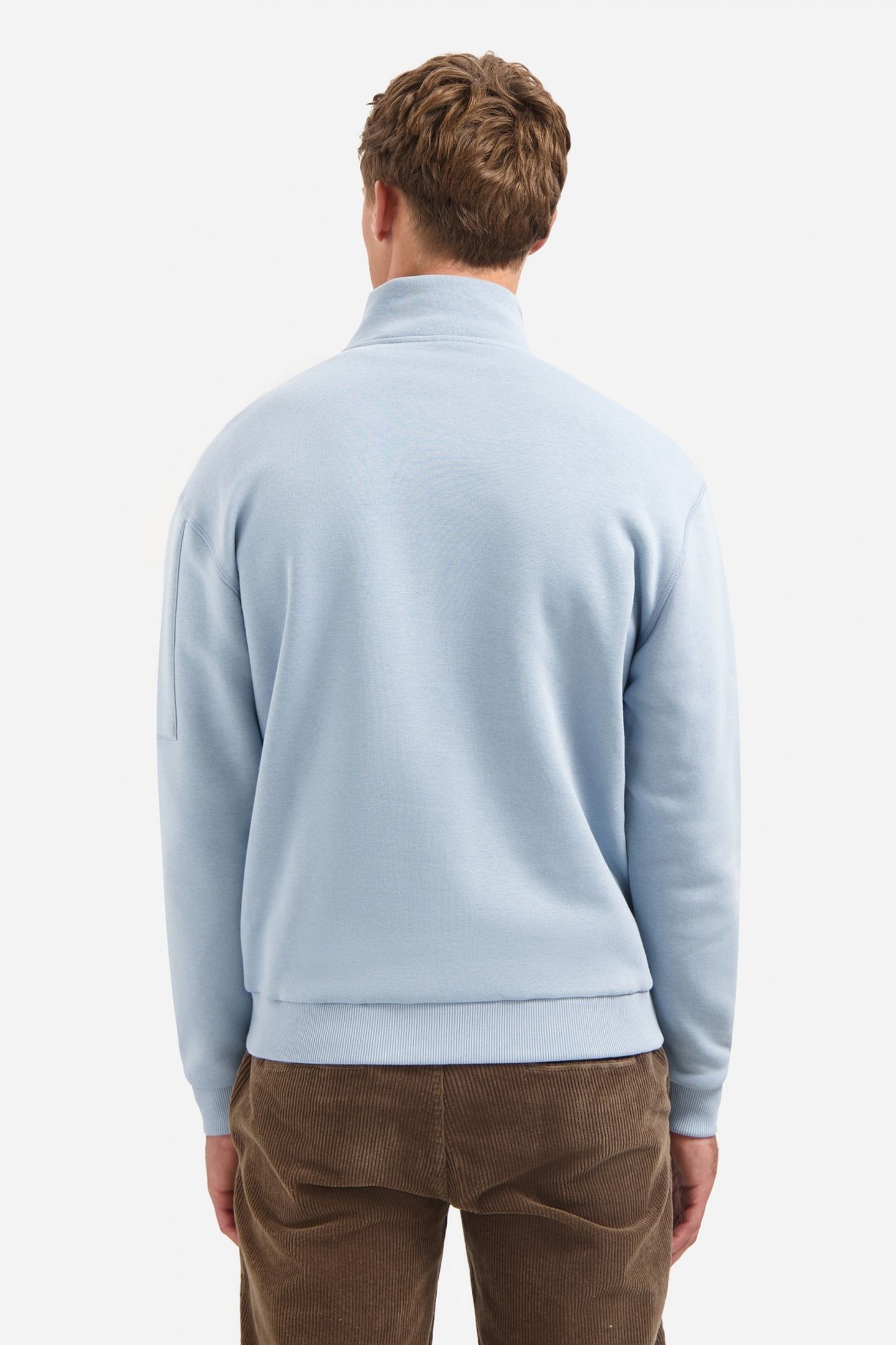 SWEATER HALF ZIP BRUSHED DUSTY BLUE 3