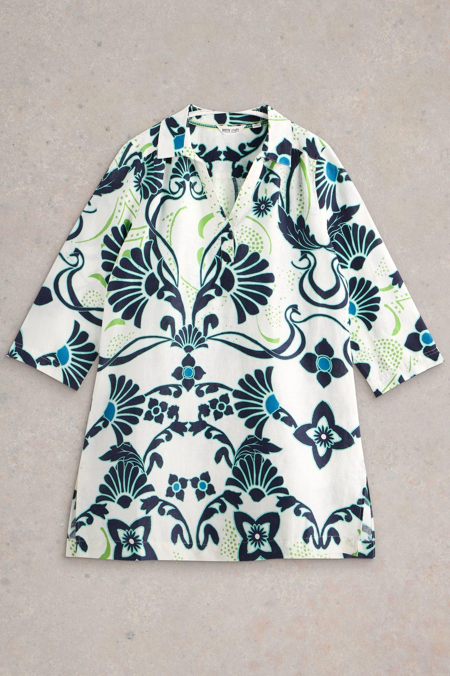 BLAKE LINEN TUNIC IVORY PRINT 3