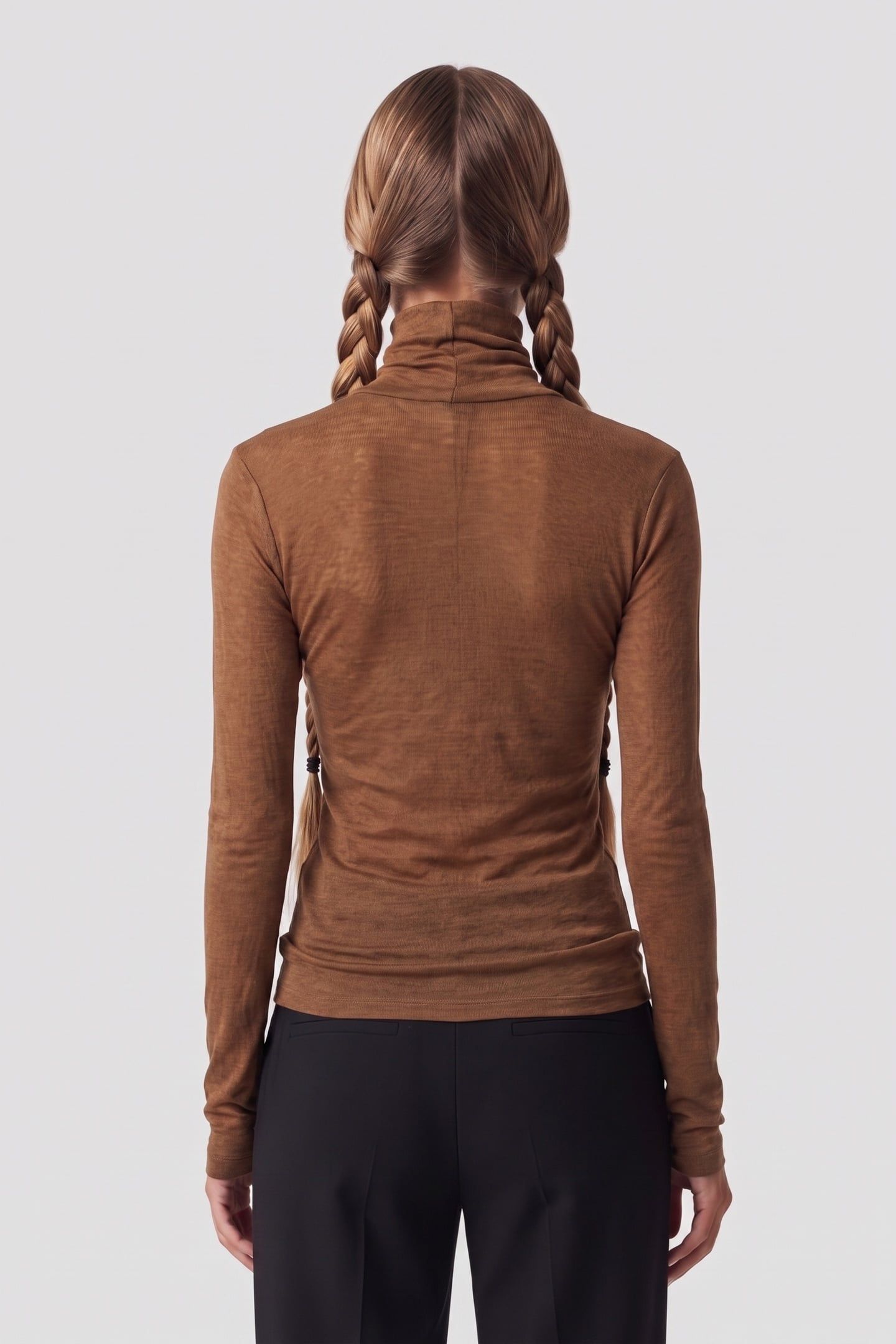 MALENA WOOL RIB TURTLENECK BROWN 2