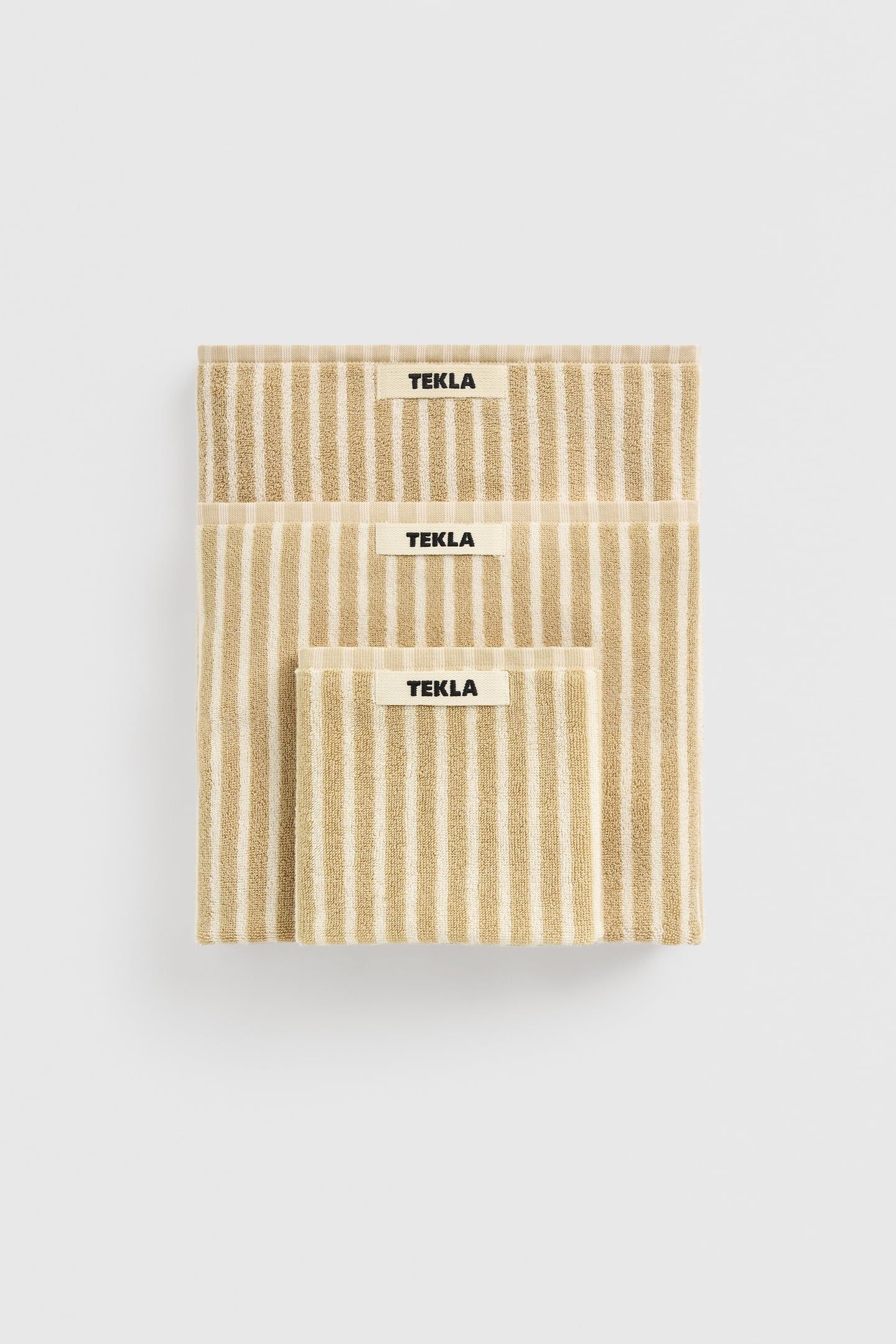 UNISEX WASHCLOTH TOWEL IVORY STRIPES 3