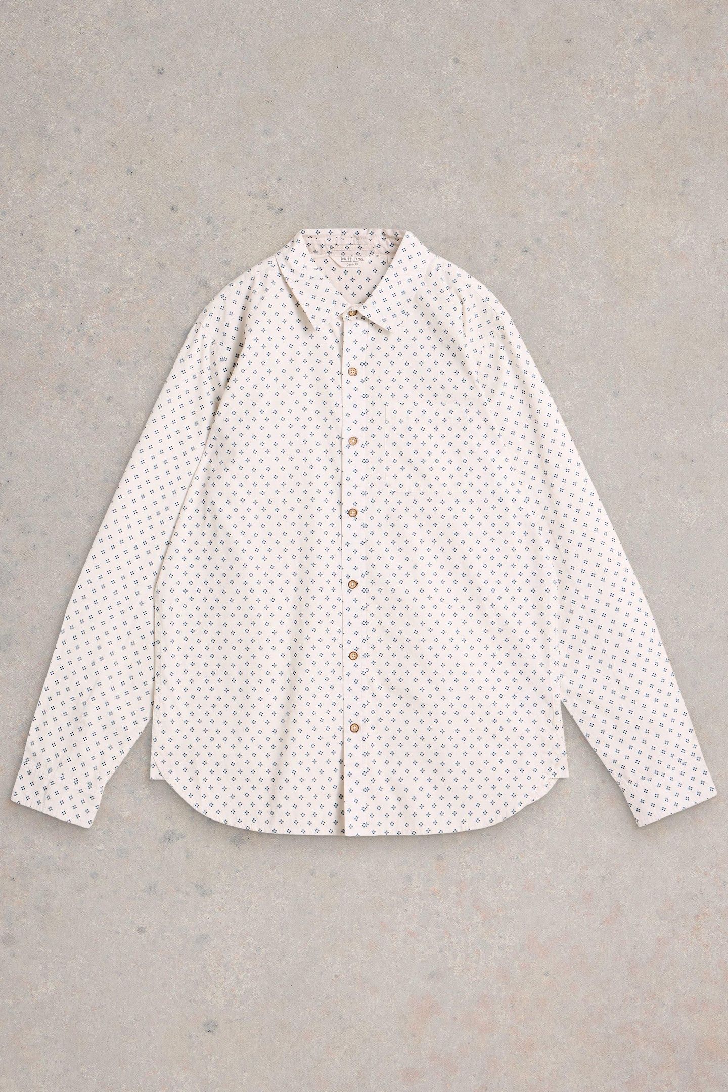 LS GEO PRINTED SHIRT WHITE PRINT 1