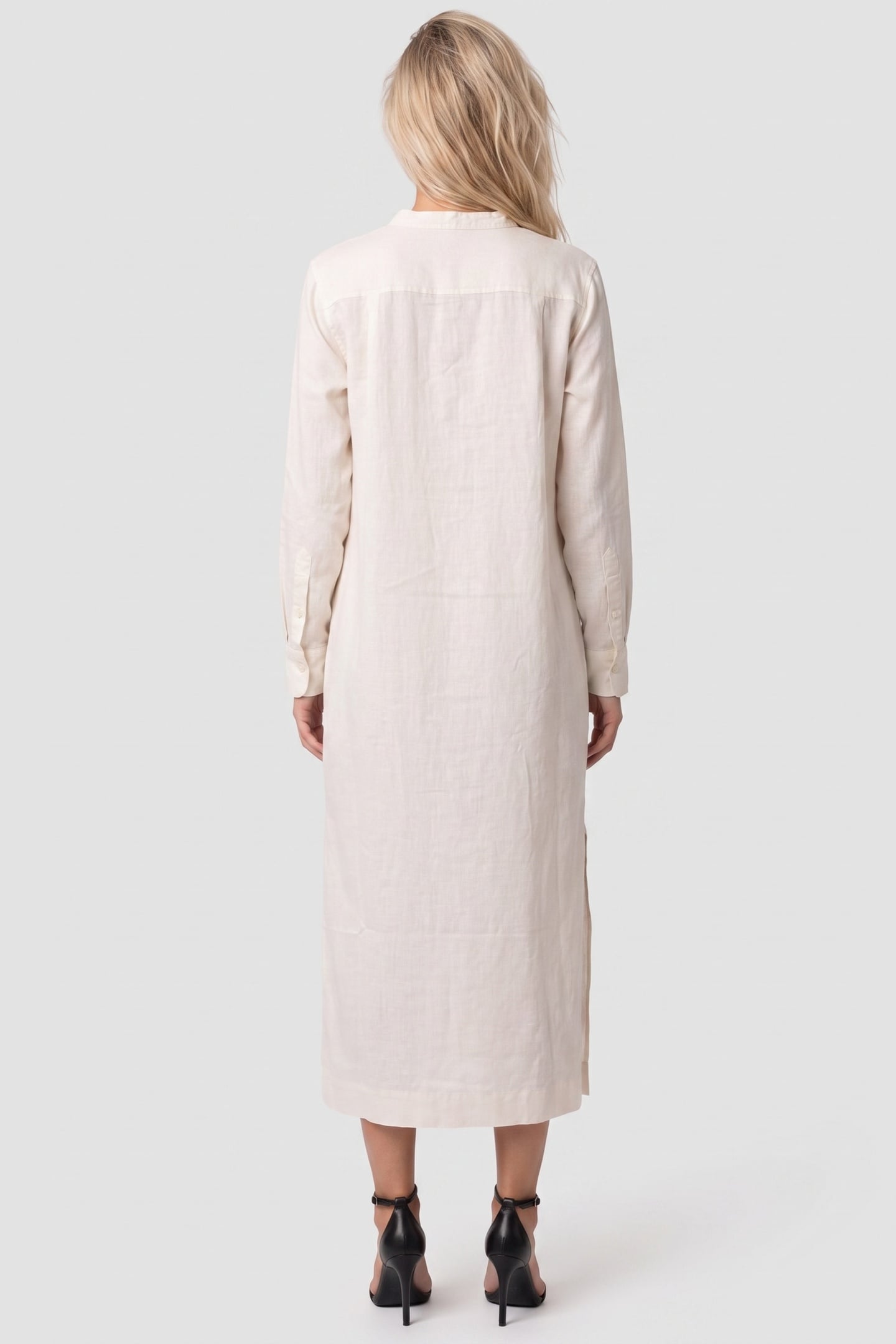 FLORENS LONG LINEN DRESS WHITE 2